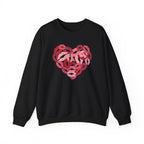 Valentine's Day Kiss Mark Heart Sweatshirt | Lip Print Heart Graphic