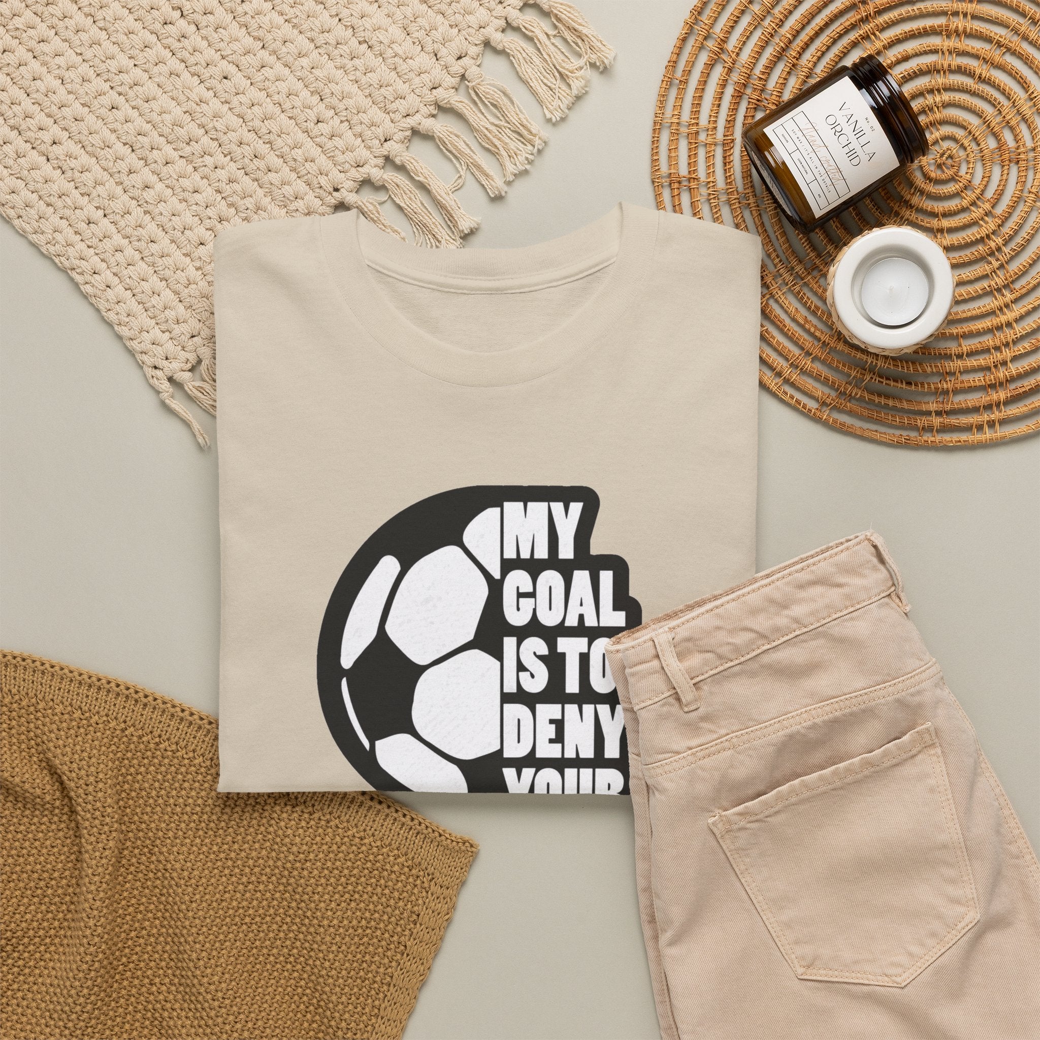 My Goal Is To Deny Yours Soccer Tee | Soccer Ball Graphic Shirt