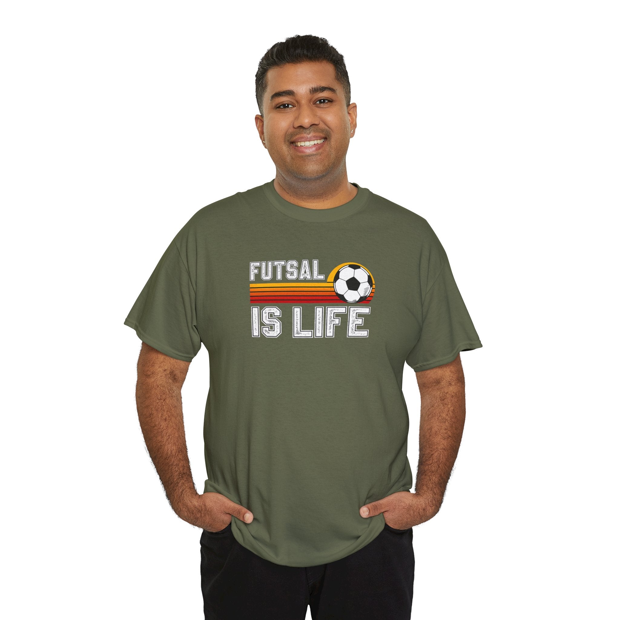 Futsal Is Life Tee | Retro Soccer Ball Stripe Design