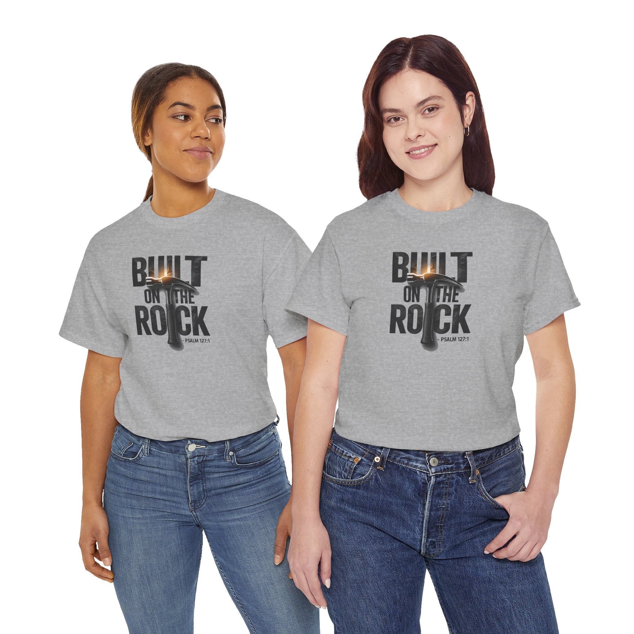 Built on the Rock cross graphic Tee | Christian faith shirt, Psalm 127:1