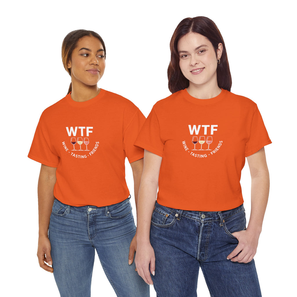 WTF Wine Tasting Friends Tee | Wine Glasses Logo T-Shirt