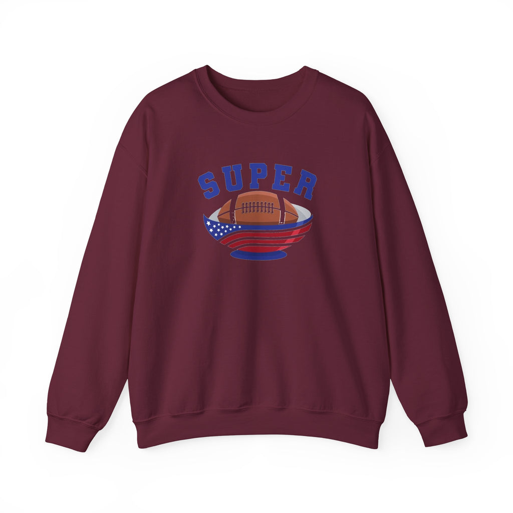 Super Football with American Flag Sweatshirt | Patriotic Sports Crewneck