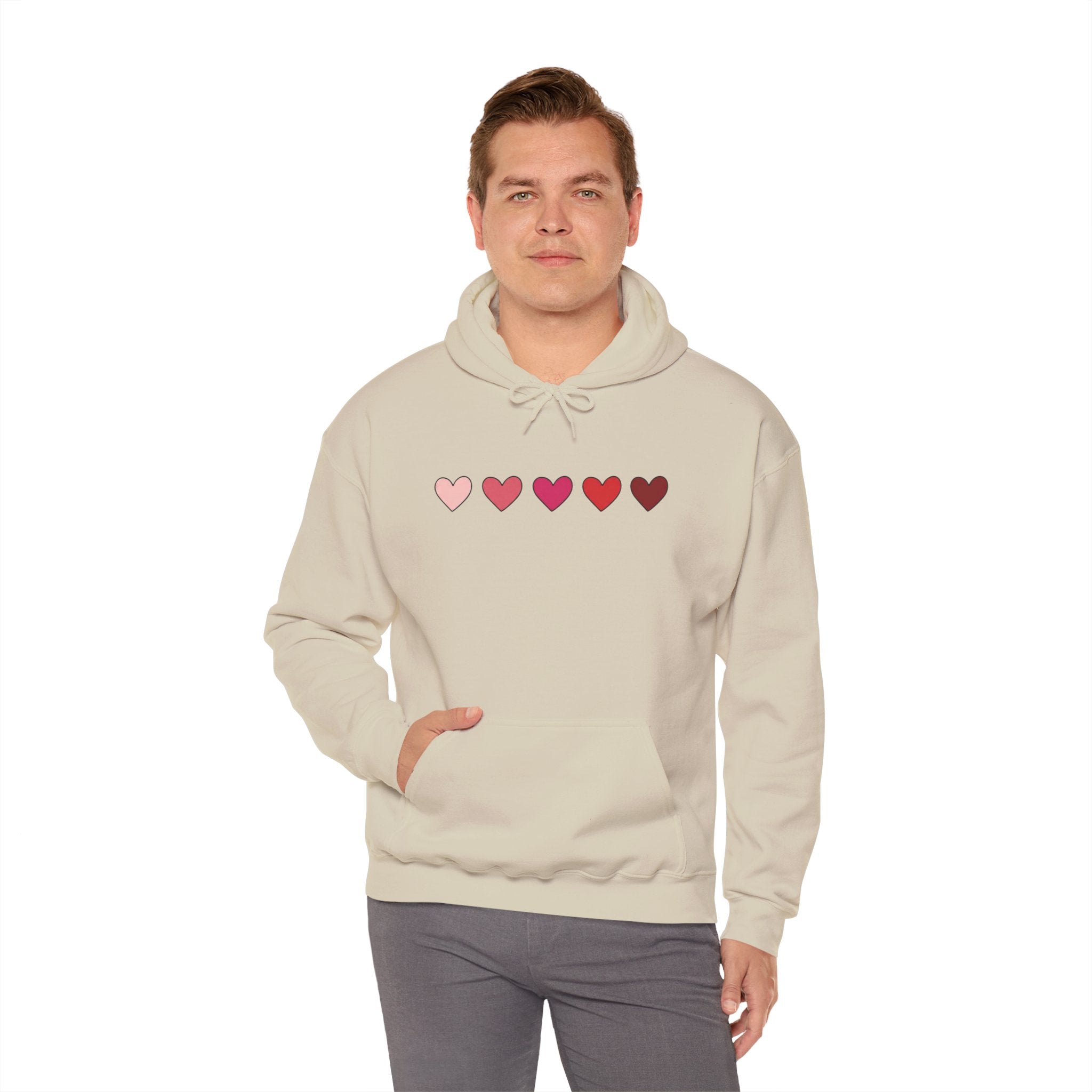 Valentine's Day Heart Hoodie | Minimal Gradient Hearts Design