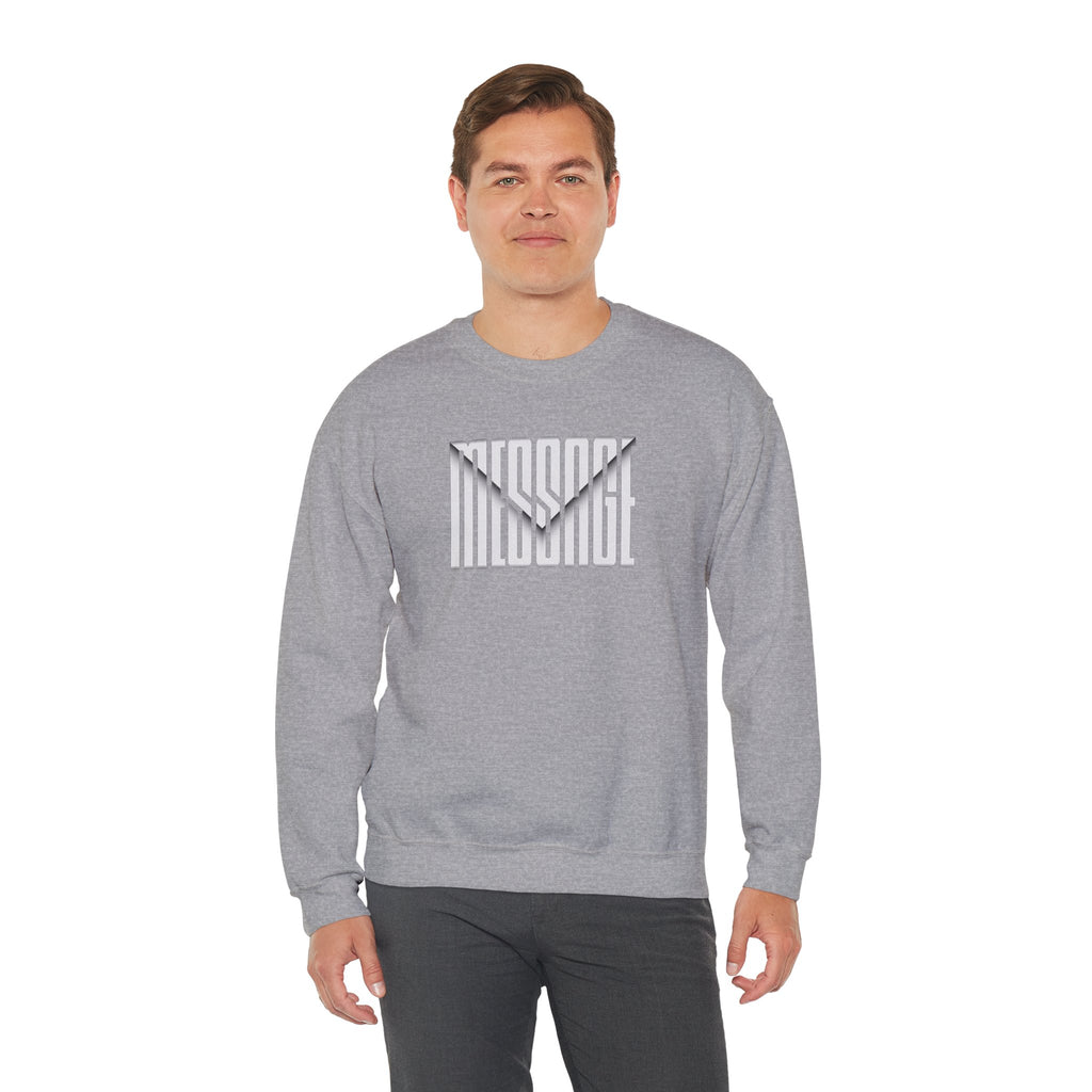 MESSAGE Sweatshirt - Minimalist Typography Pullover, Aesthetic Streetwear Crewneck