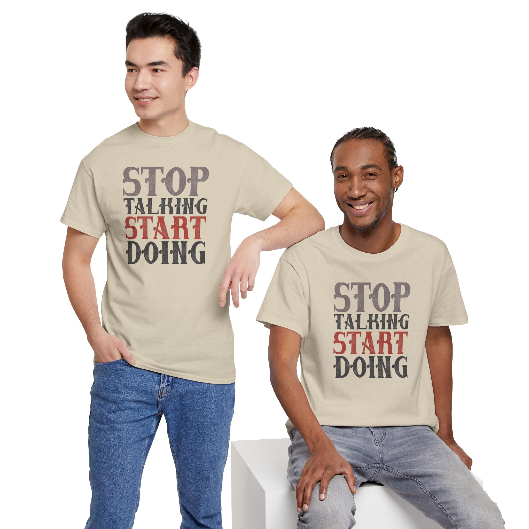 Stop Talking Start Doing T-Shirt | Motivational Typography Tee