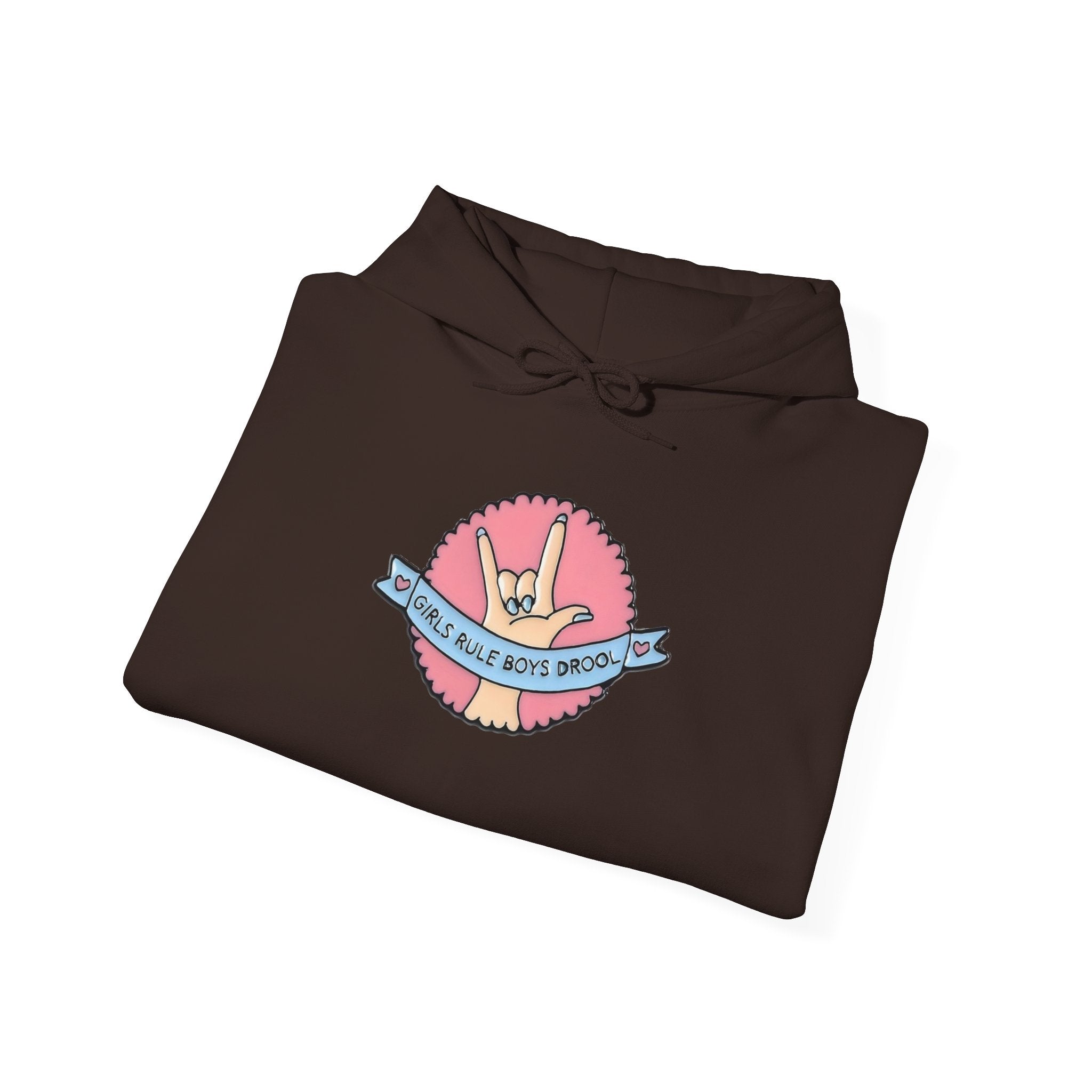 Girls Rule Boys Drool Graphic Hoodie - Trendy Feminist Streetwear Pullover