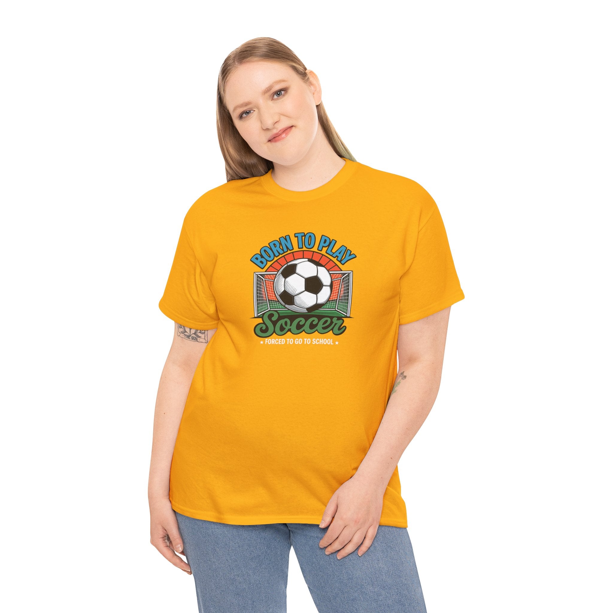 Born to Play Soccer T-Shirt | Soccer Ball Goal Graphic Tee
