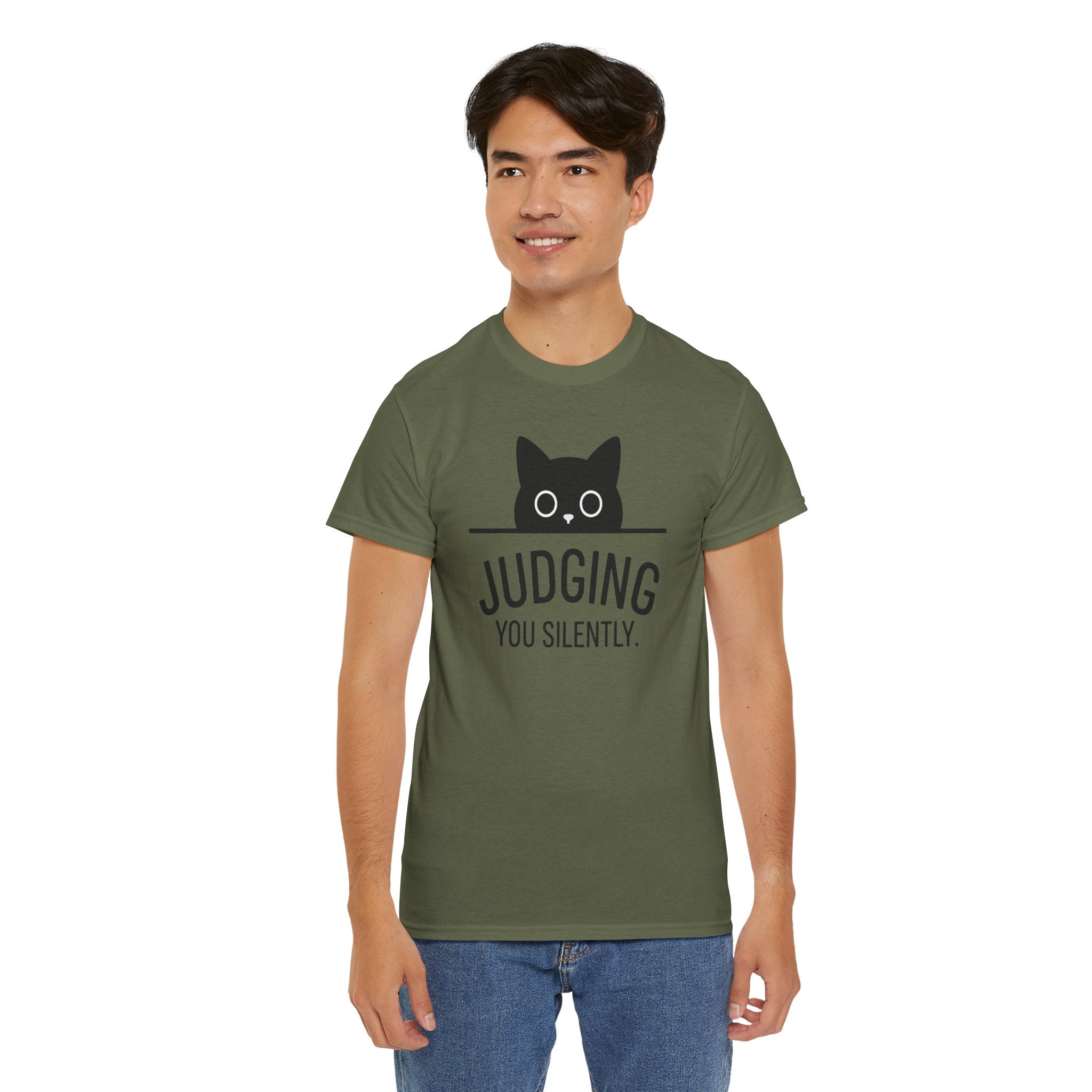 Judging You Silently cat Tee | Cute Cat Graphic T-Shirt