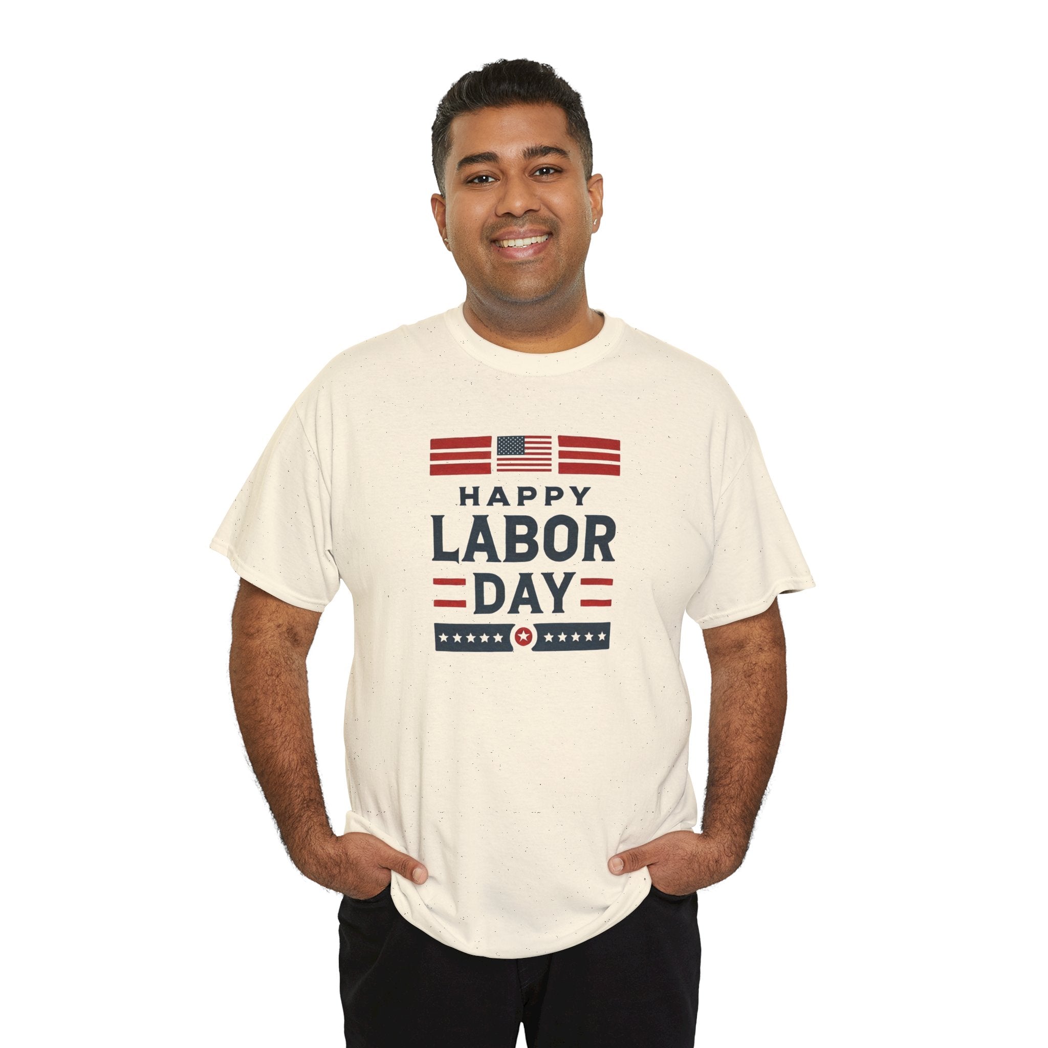Happy Labor Day Shirt | Patriotic Flag Typography Tee