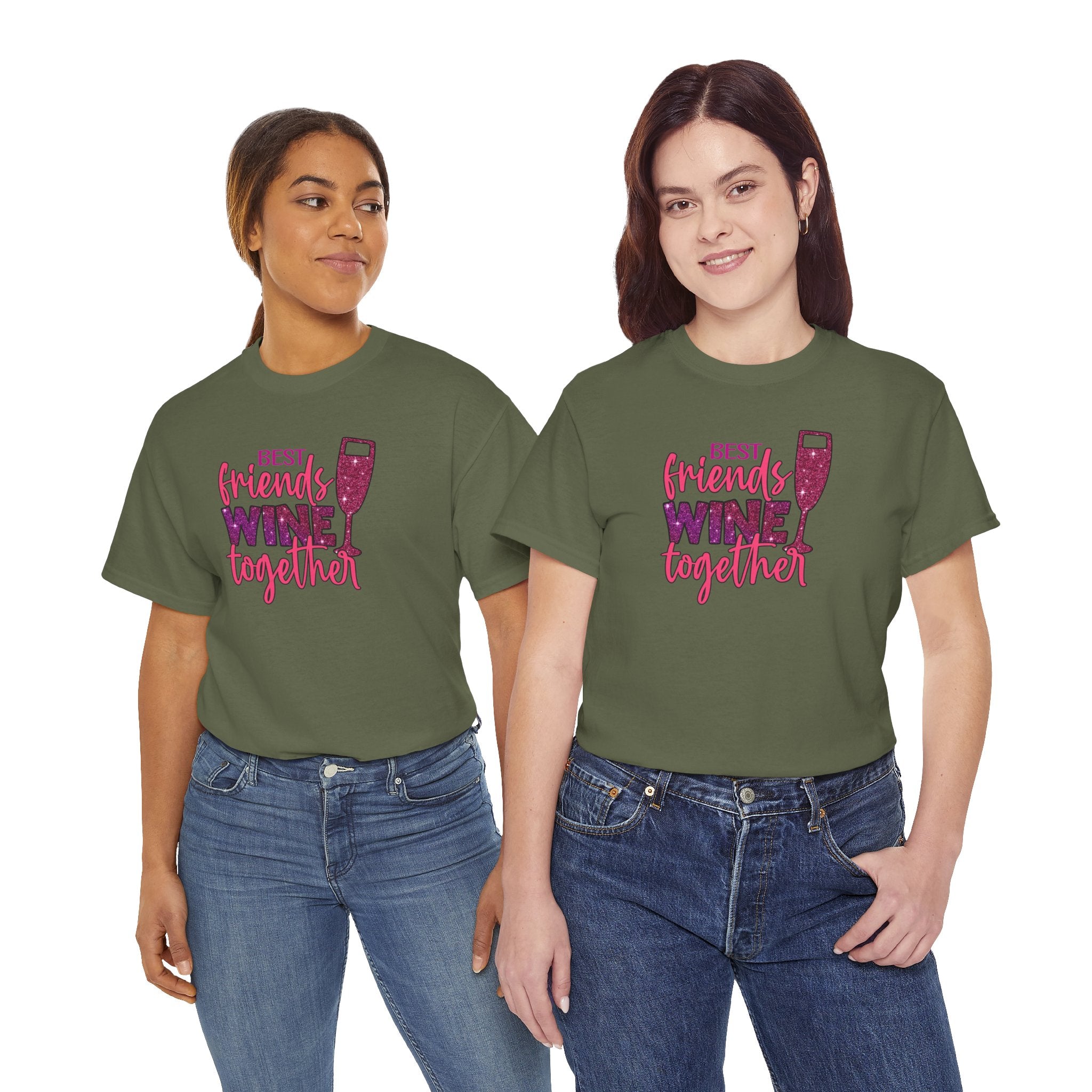 Best Friends Wine Together Tee | Wine Glass Graphic, Friendship Shirt
