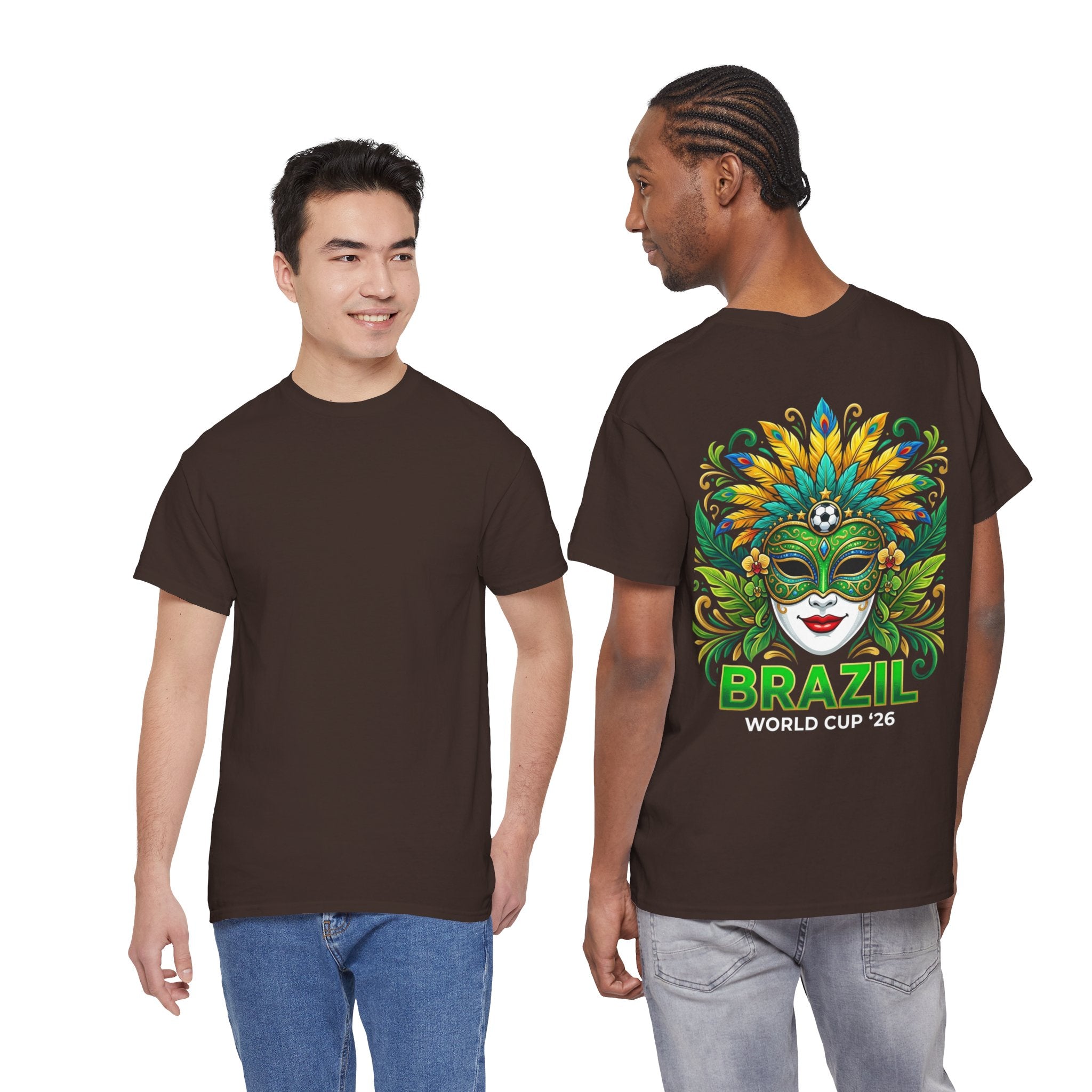 Brazil Carnival Mask Tee | World Cup '26 Soccer Floral Headdress