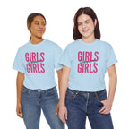 Girls Support Girls T-Shirt | Feminist Pride Tee, Pink Typography