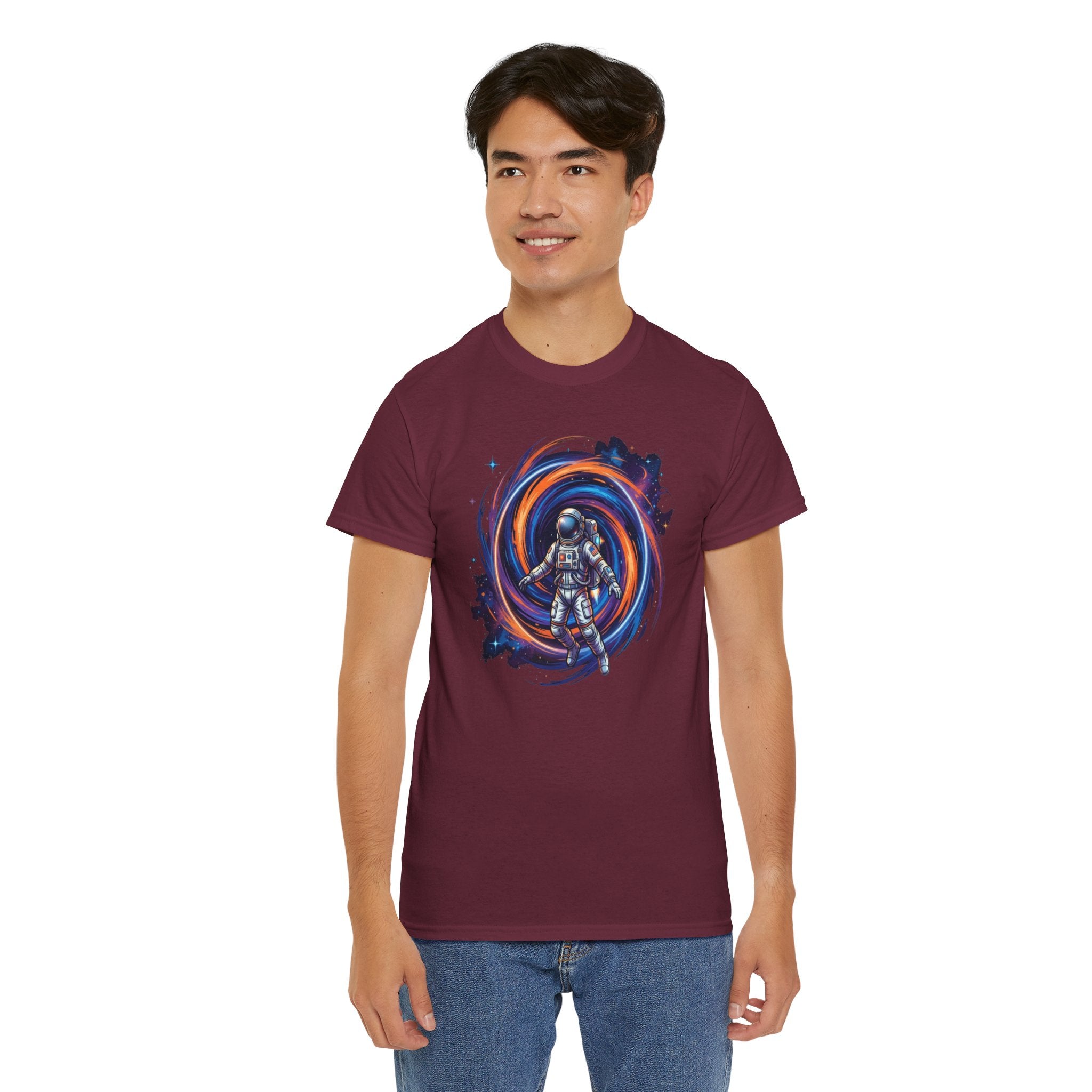 Astronaut Swirl Galaxy Tee | Space Explorer Cosmic Helmet Shirt