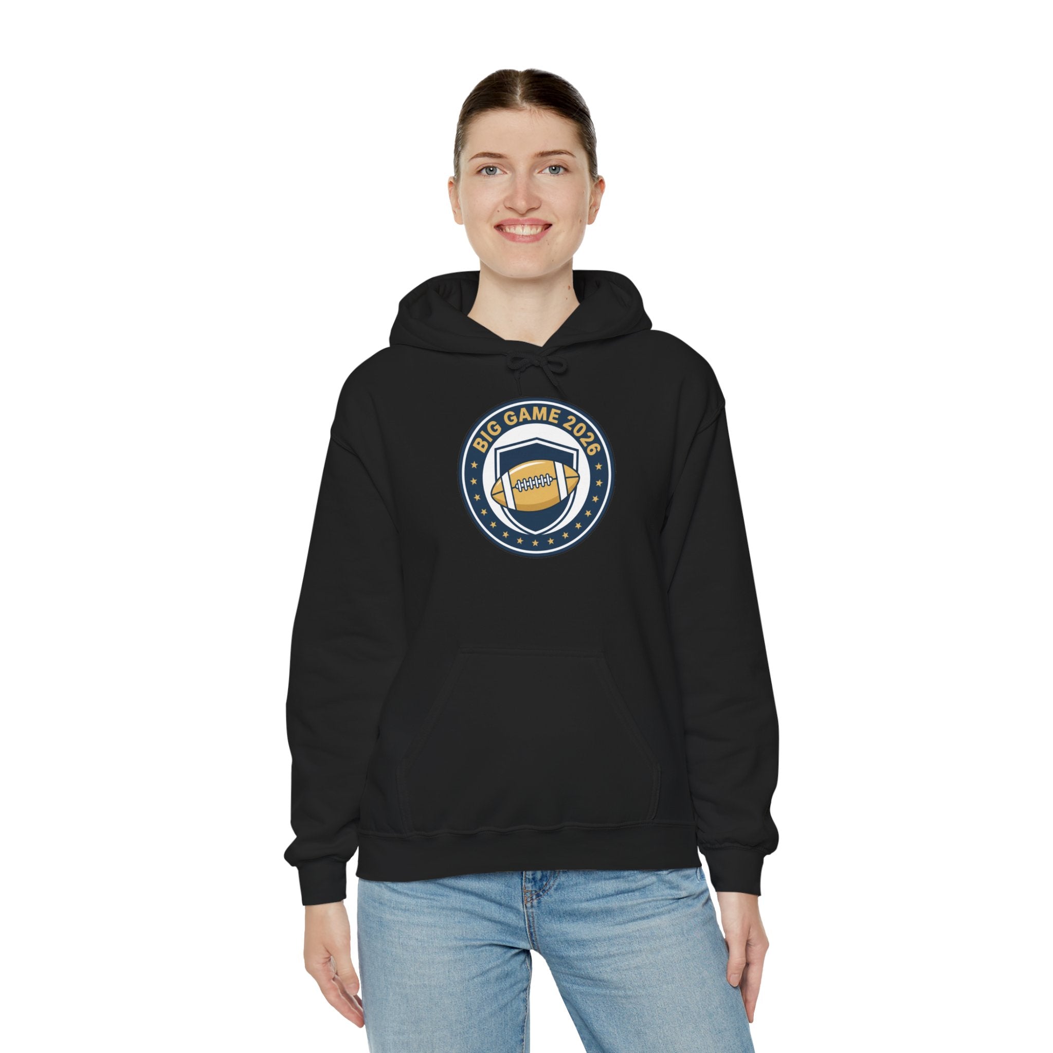 Big Game 2026 Football Badge Hoodie | Sports Logo Apparel