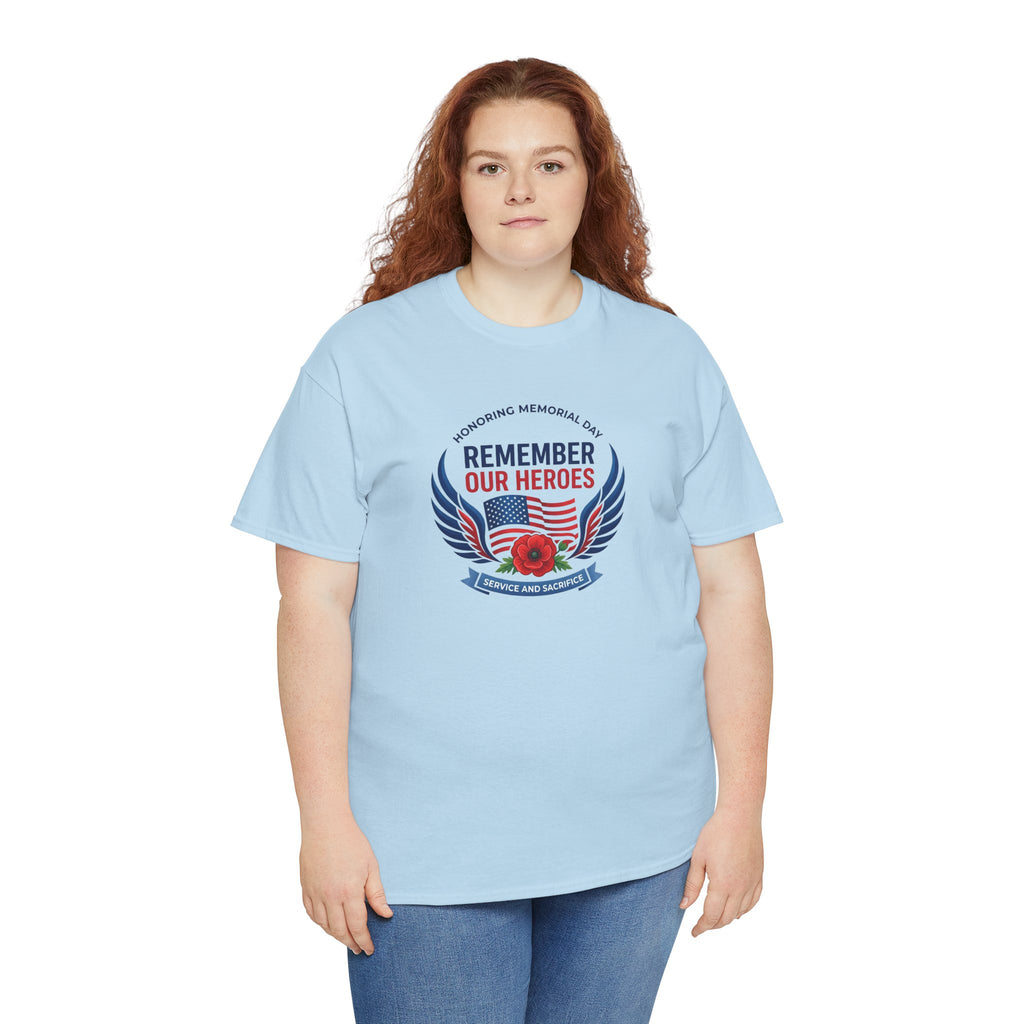 Remember Our Heroes Tee | Memorial Poppy, American Flag, Tribute