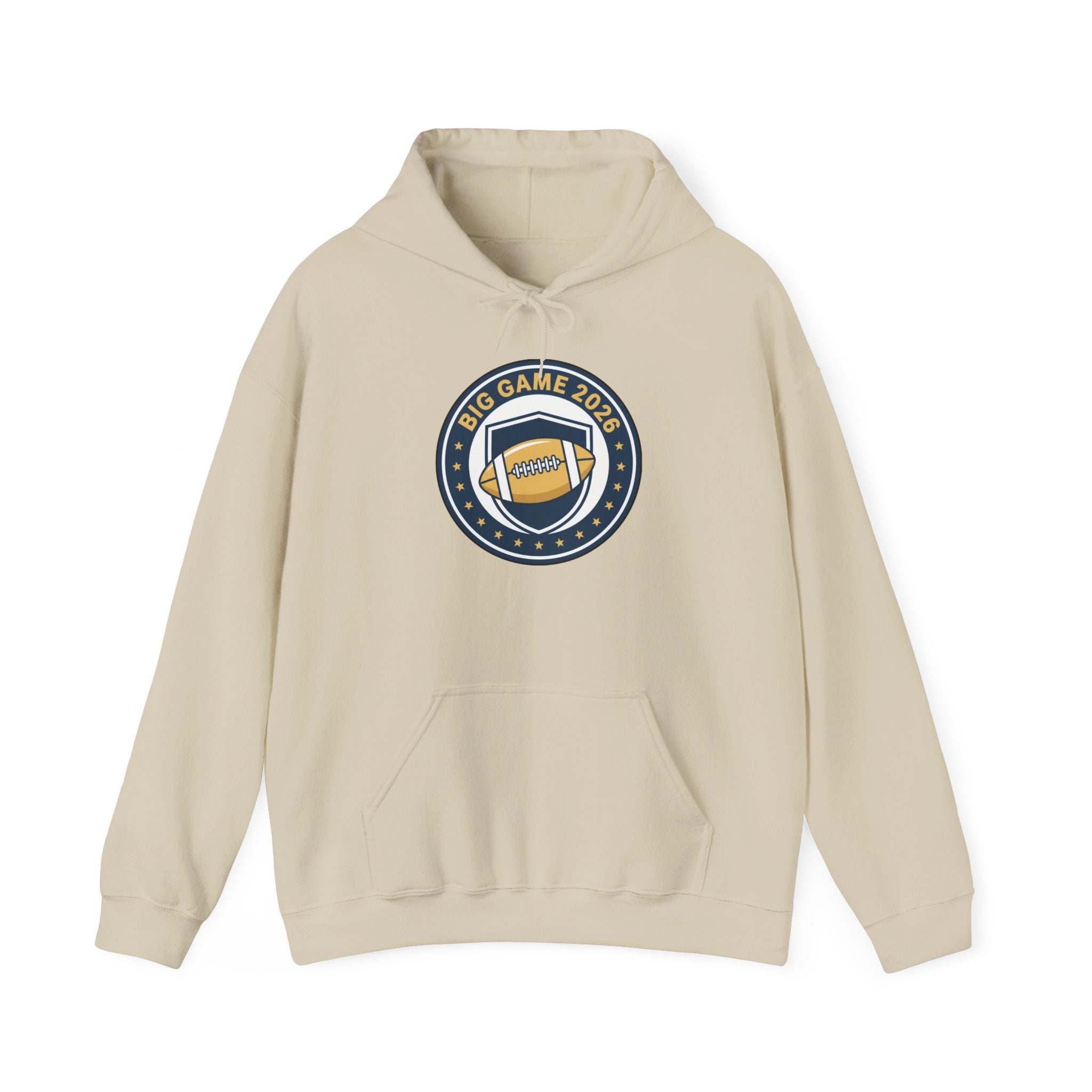 Big Game 2026 Football Badge Hoodie | Sports Logo Apparel