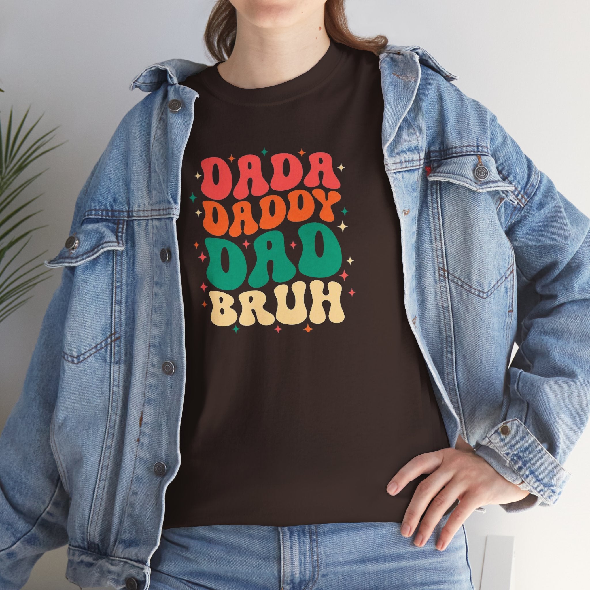 Dada Daddy Dad Bruh T-Shirt | Father's Day Retro Bubble Text Dad Shirt