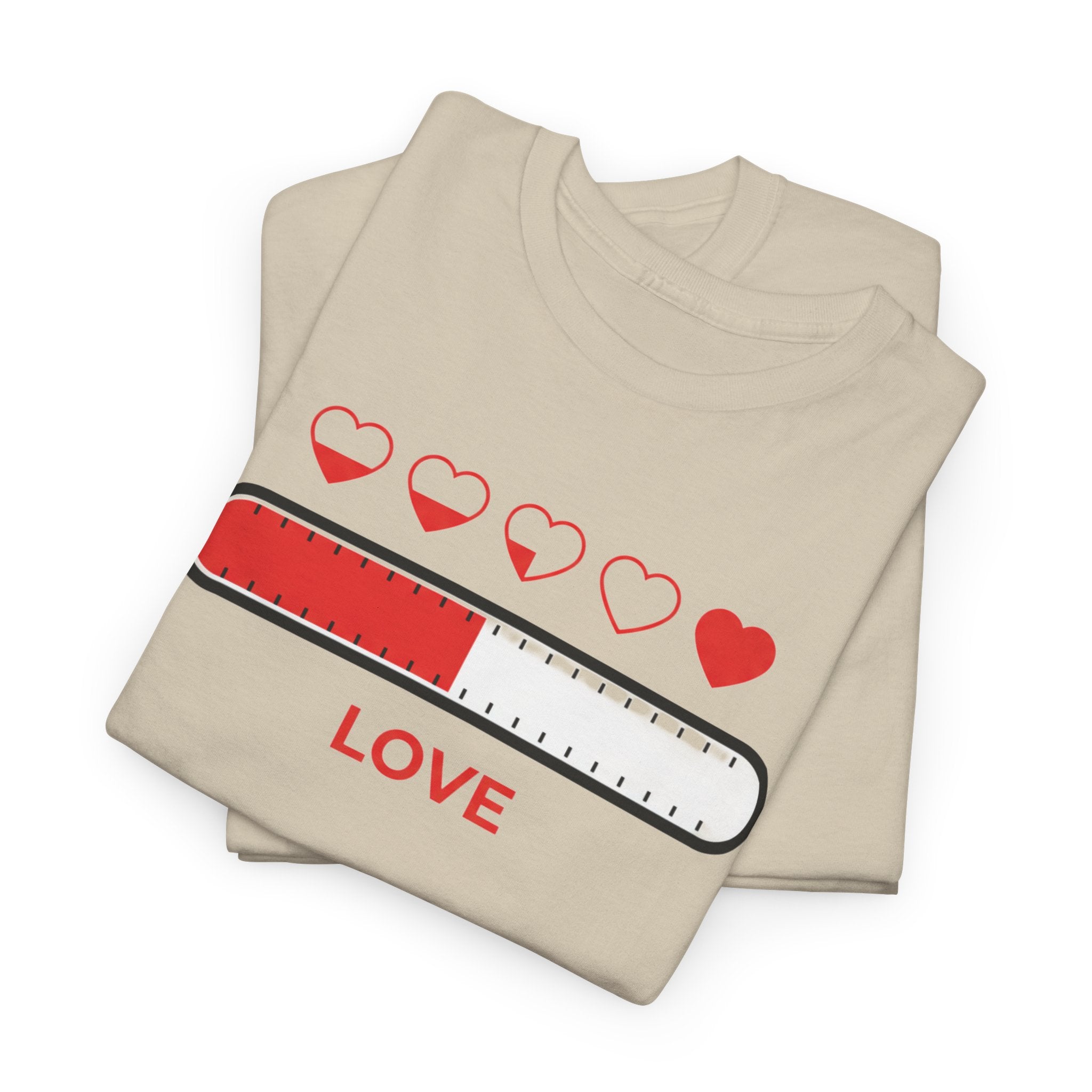 Valentine's Day Love Meter Heart Graphic T-Shirt