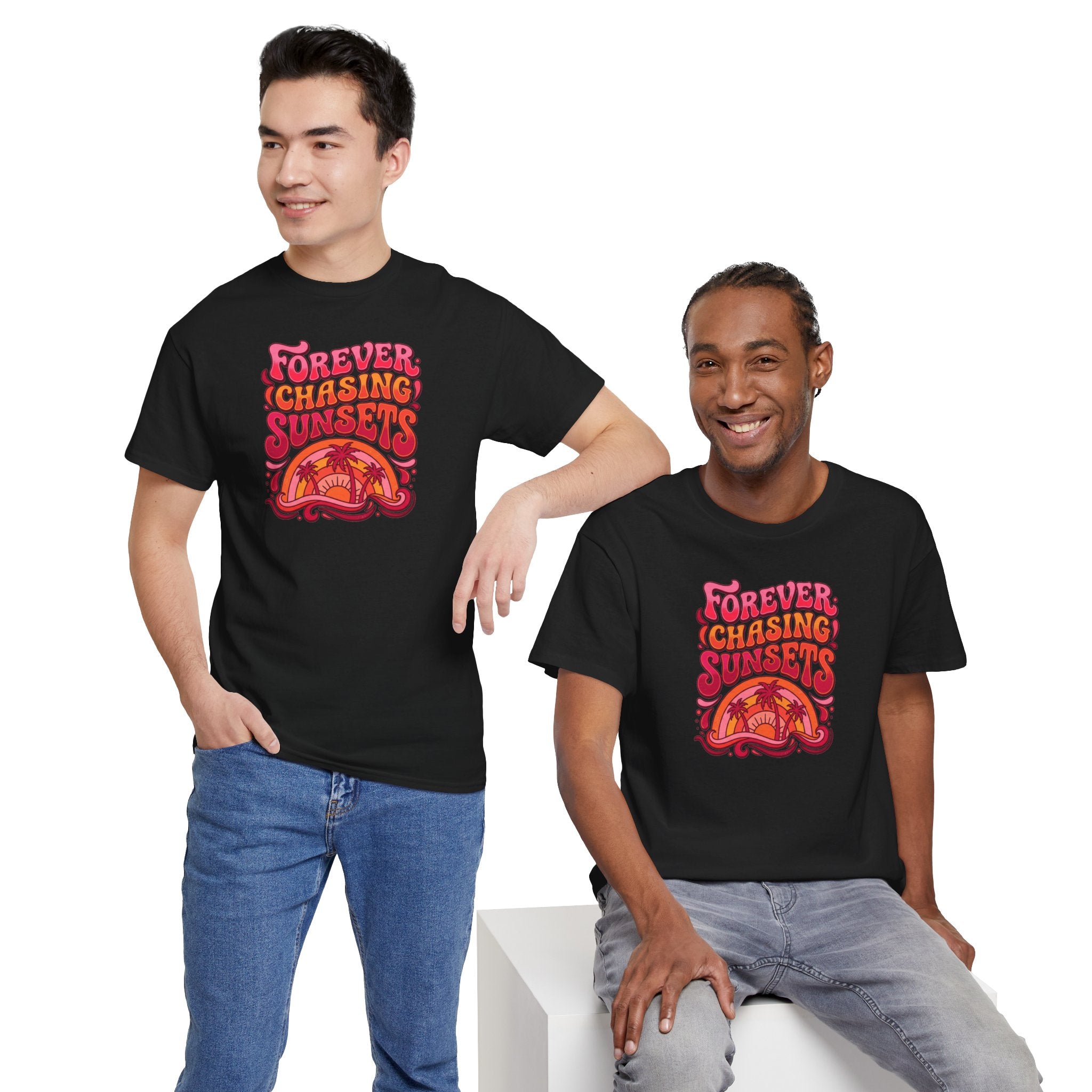 Forever Chasing Sunsets T-Shirt | Retro Sunset Graphic Tee