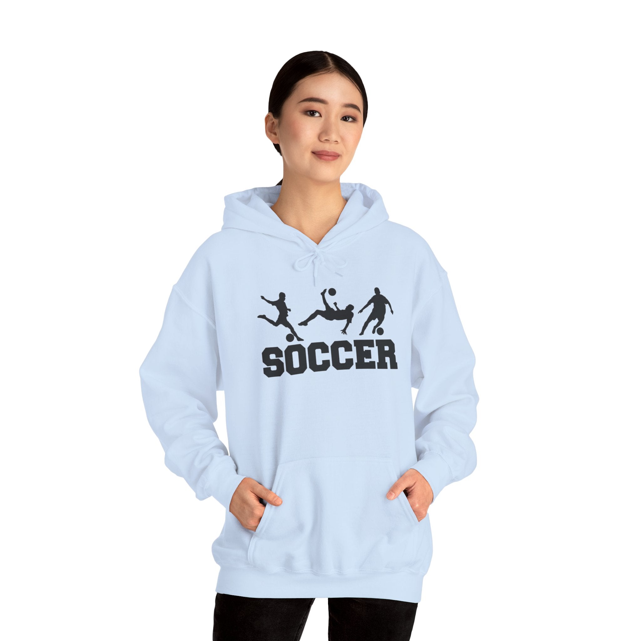 Soccer Silhouette Players Hoodie | Soccer Hooded Sweatshirt
