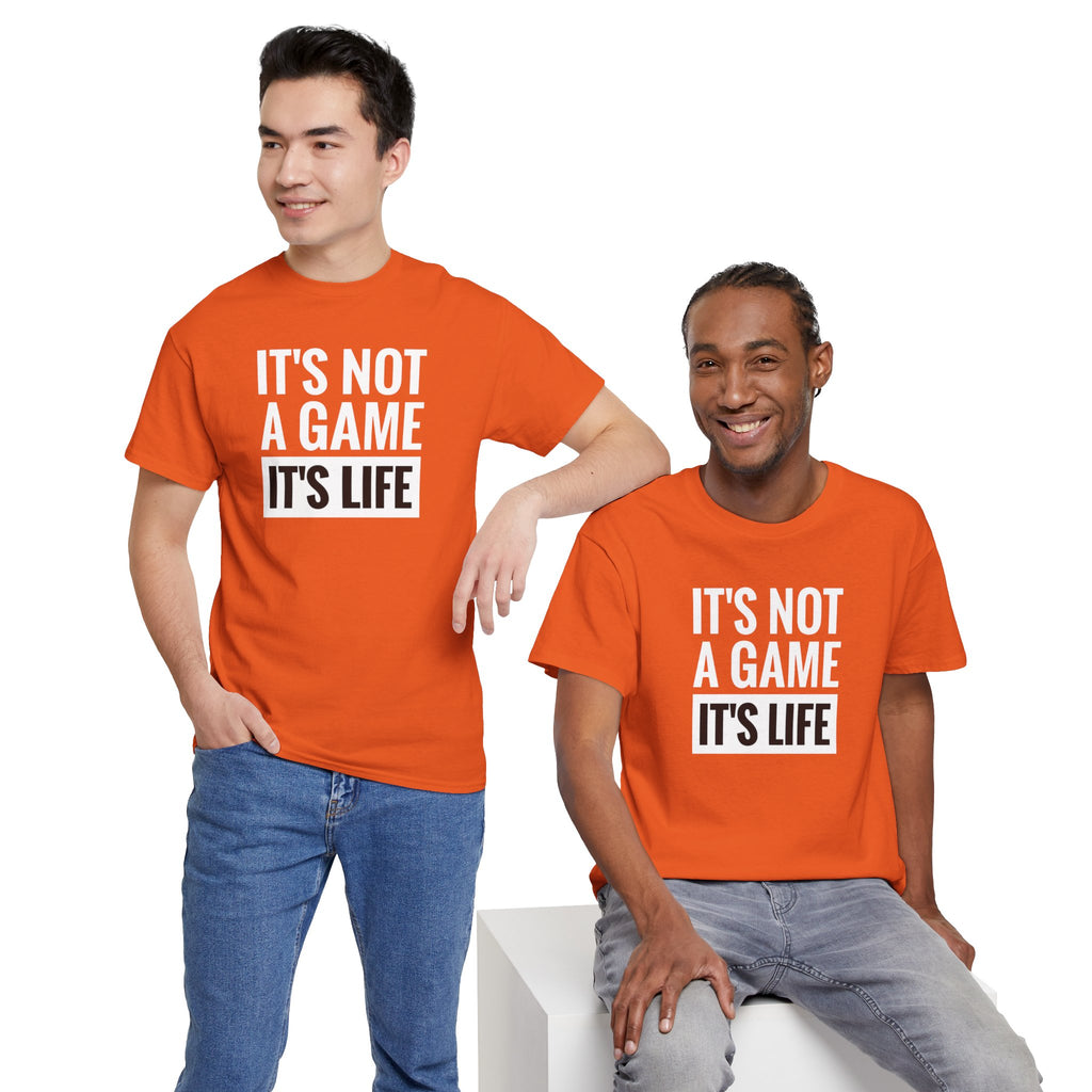 It's Not a Game It's Life T-Shirt | Minimal Text Tee, Bold Serif Typography