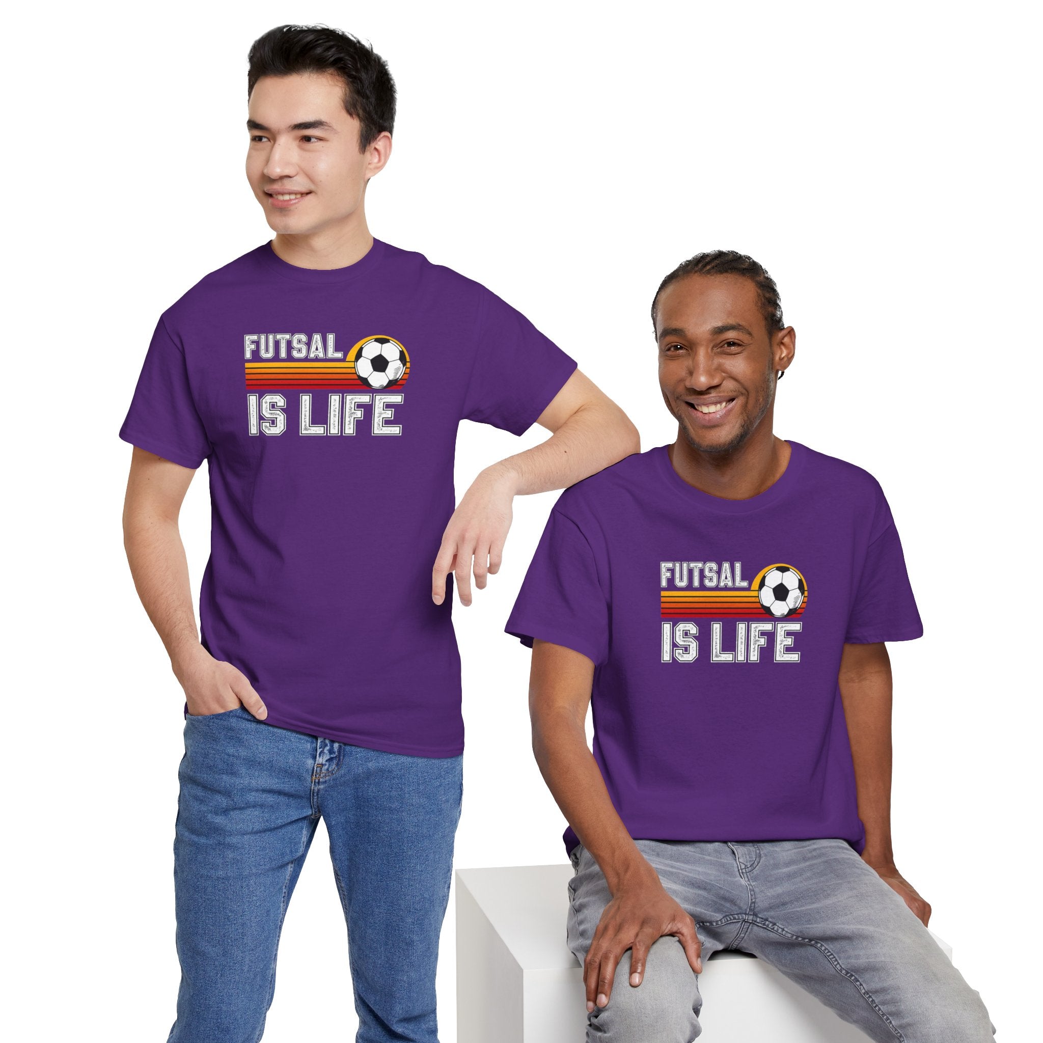 Futsal Is Life Tee | Retro Soccer Ball Stripe Design