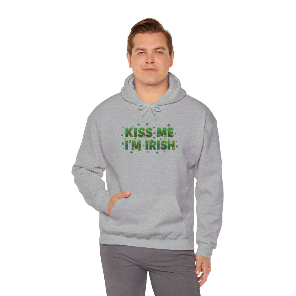 Kiss Me I'm Irish Hoodie | St. Patrick's Day Shamrock Typography
