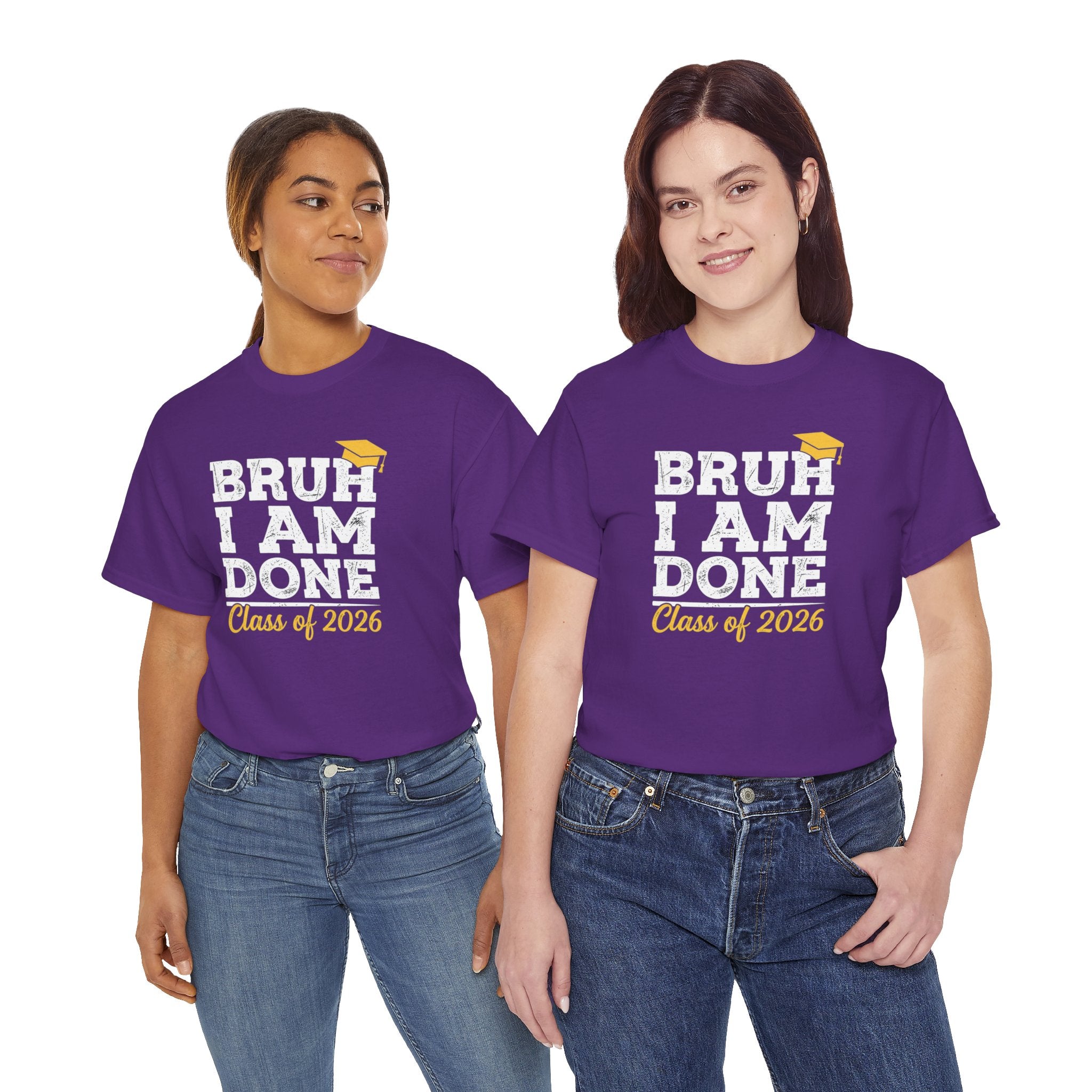 Bruh I Am Done Class of 2026 T-Shirt | Graduation Tee, Grad Cap Design