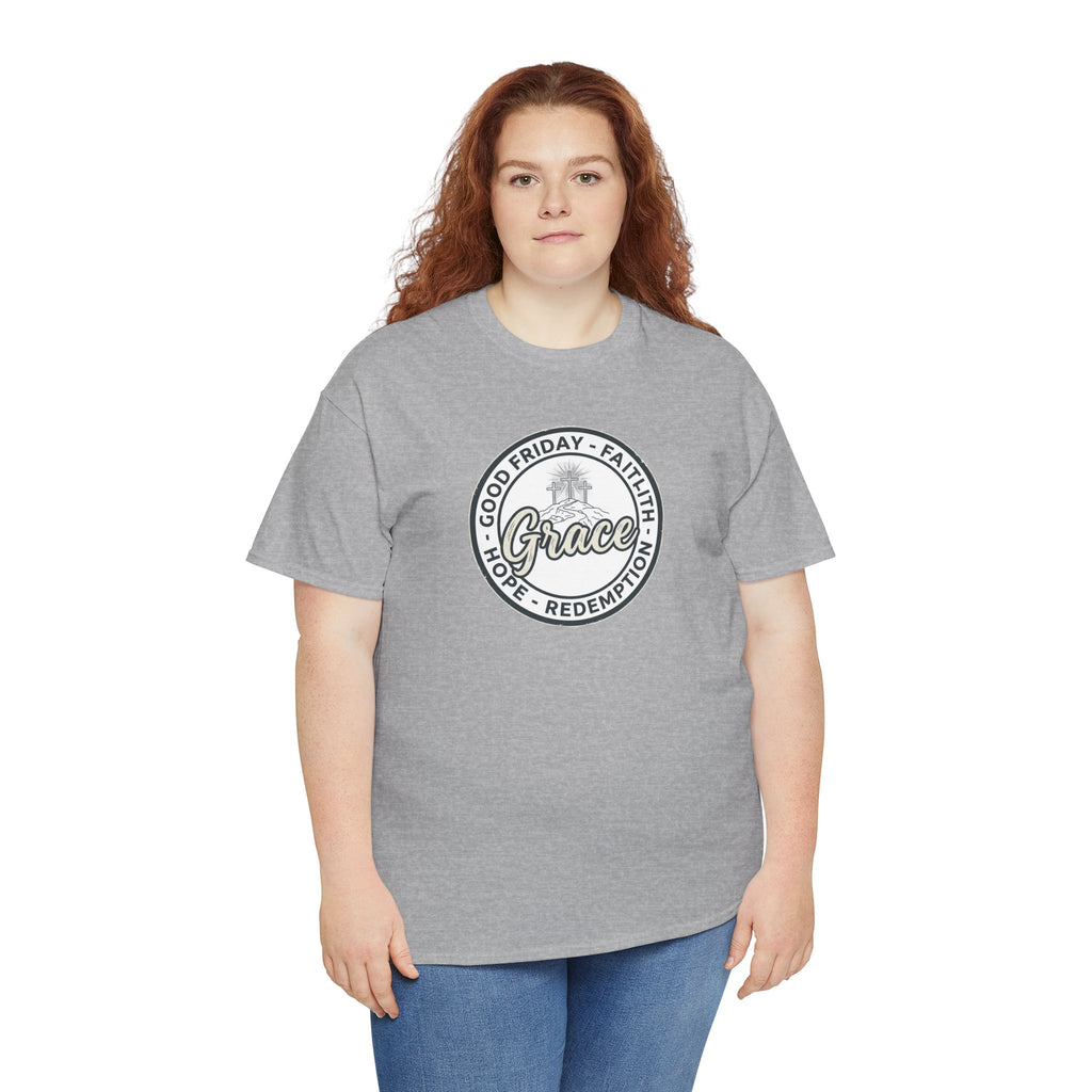 Grace emblem T-Shirt | Good Friday faith hope redemption circle logo