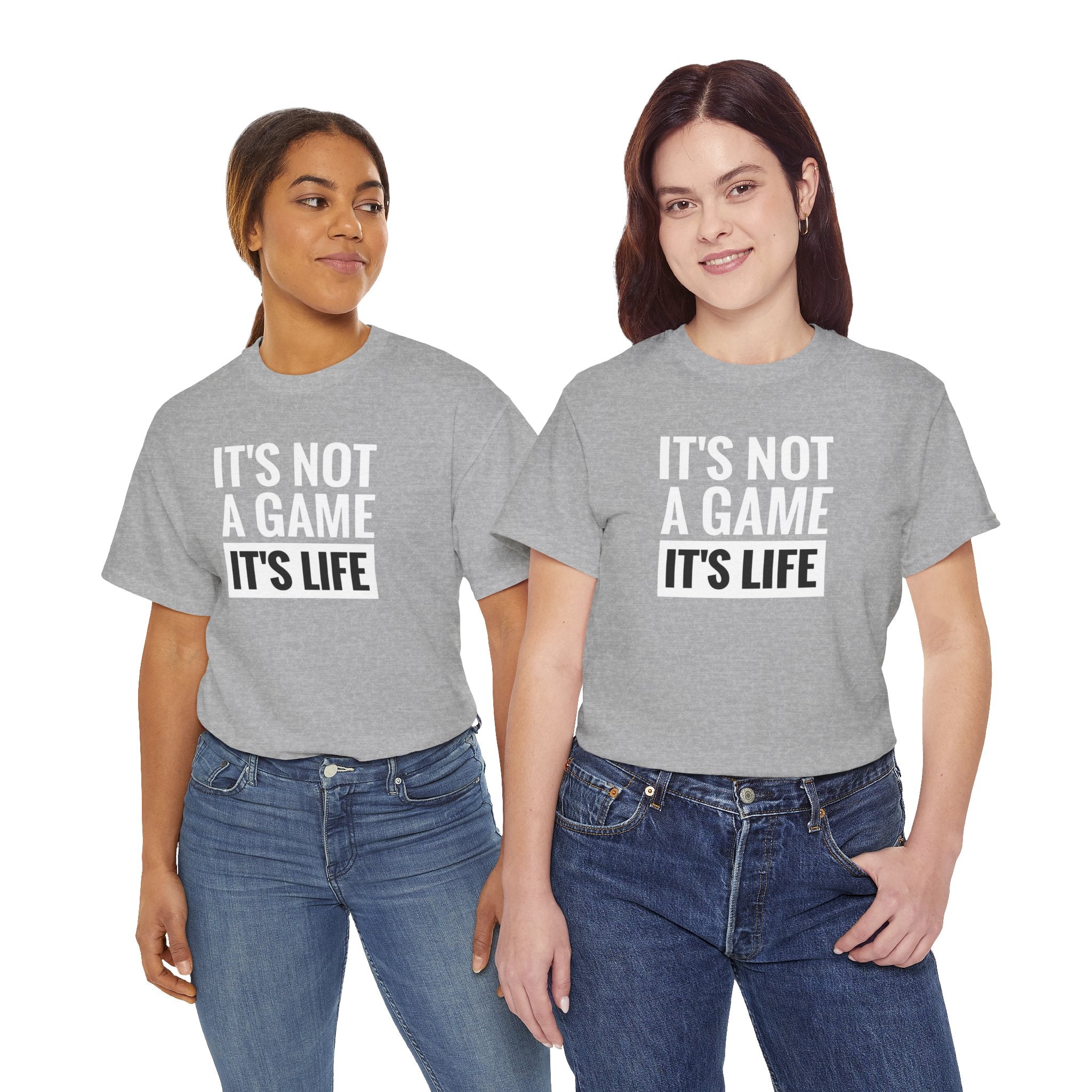 It's Not a Game It's Life T-Shirt | Minimal Text Tee, Bold Serif Typography