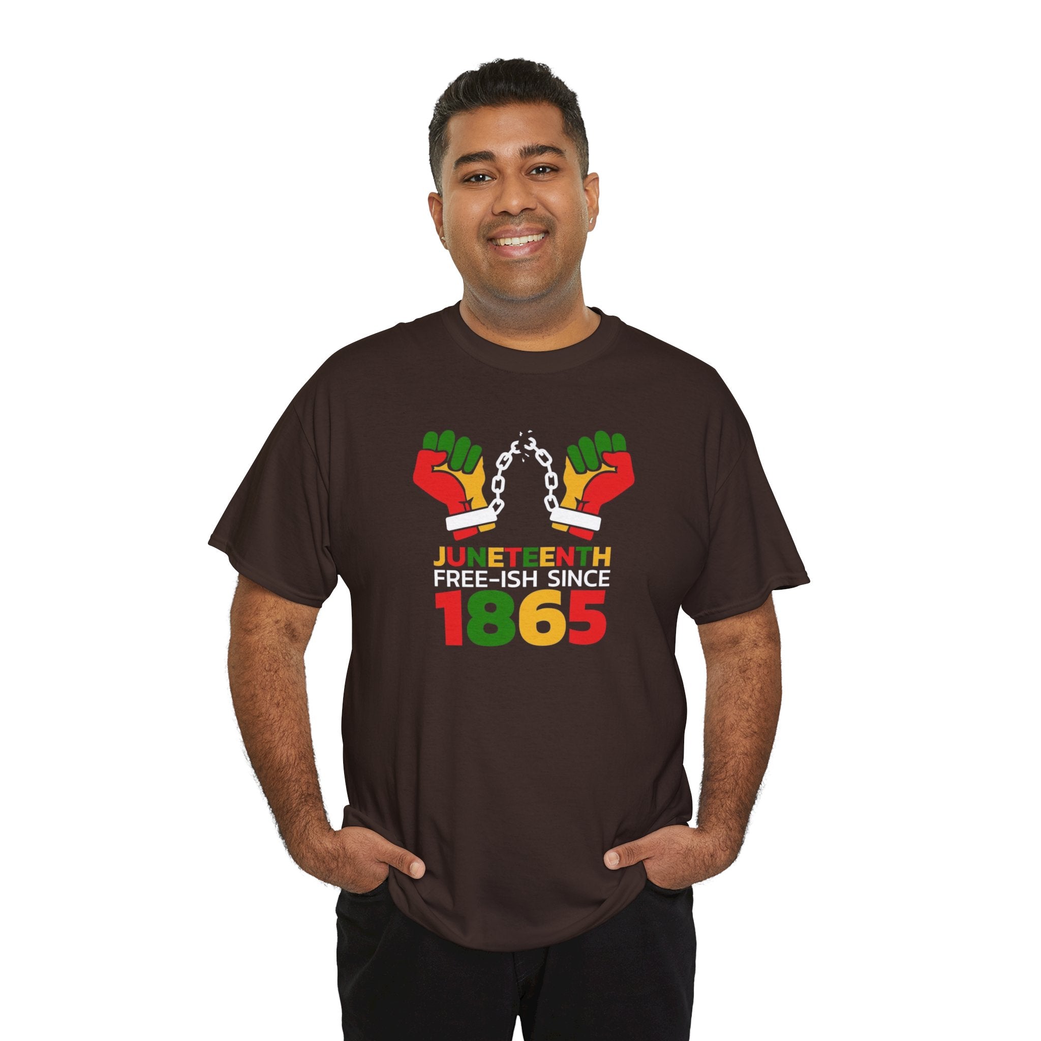 Juneteenth Free-ish Since 1865 T-Shirt | Raised Fists, Broken Chains