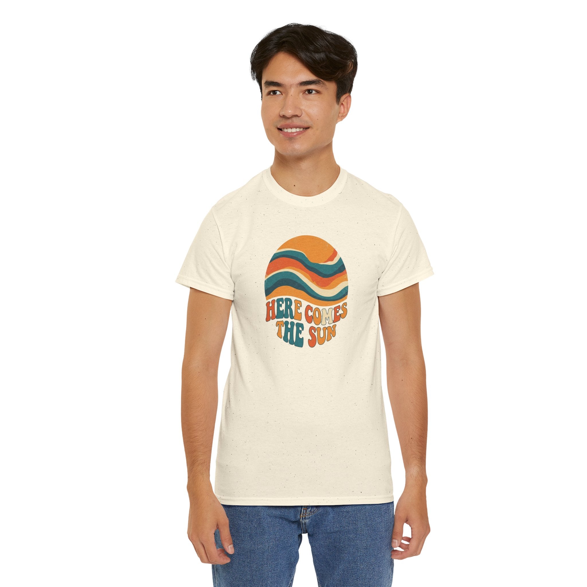 Here Comes The Sun T-Shirt | Retro Sun Waves Graphic Tee