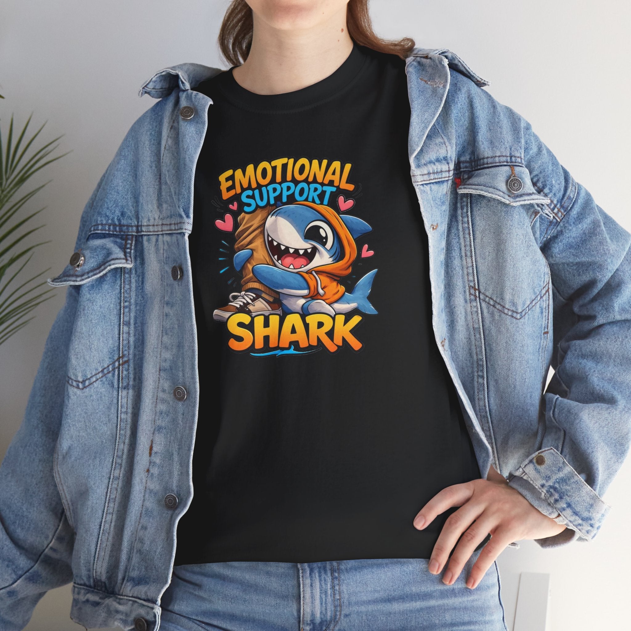 Emotional Support Shark Tee | Cute Cartoon Shark Graphic T-Shirt