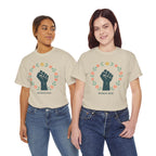 Women Rise Fist Tee | Feminist Power Floral Wreath T-Shirt