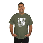 Shit Show Besties Tee | Funny Retro Bubble Letter Graphic Shirt