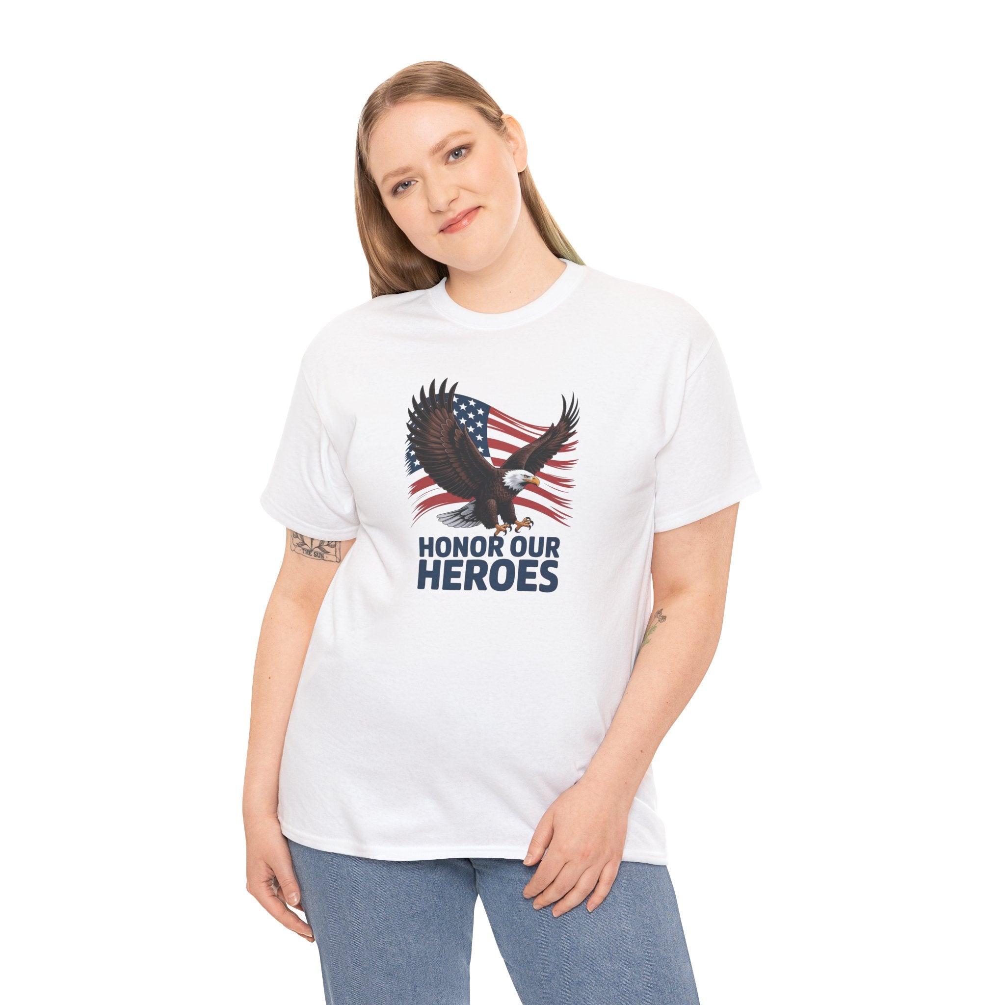 Honor Our Heroes Eagle T-Shirt | American Flag Patriotic Tee