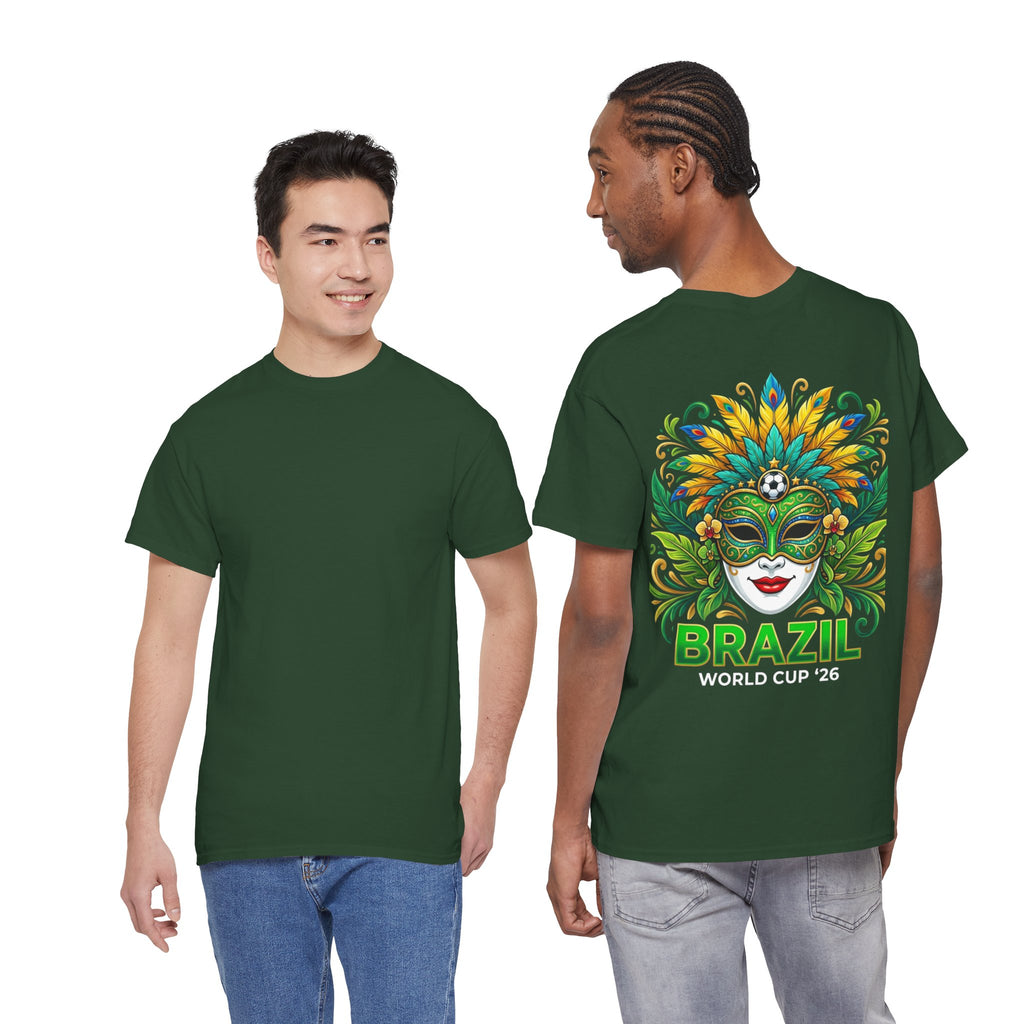 Brazil Carnival Mask Tee | World Cup '26 Soccer Floral Headdress