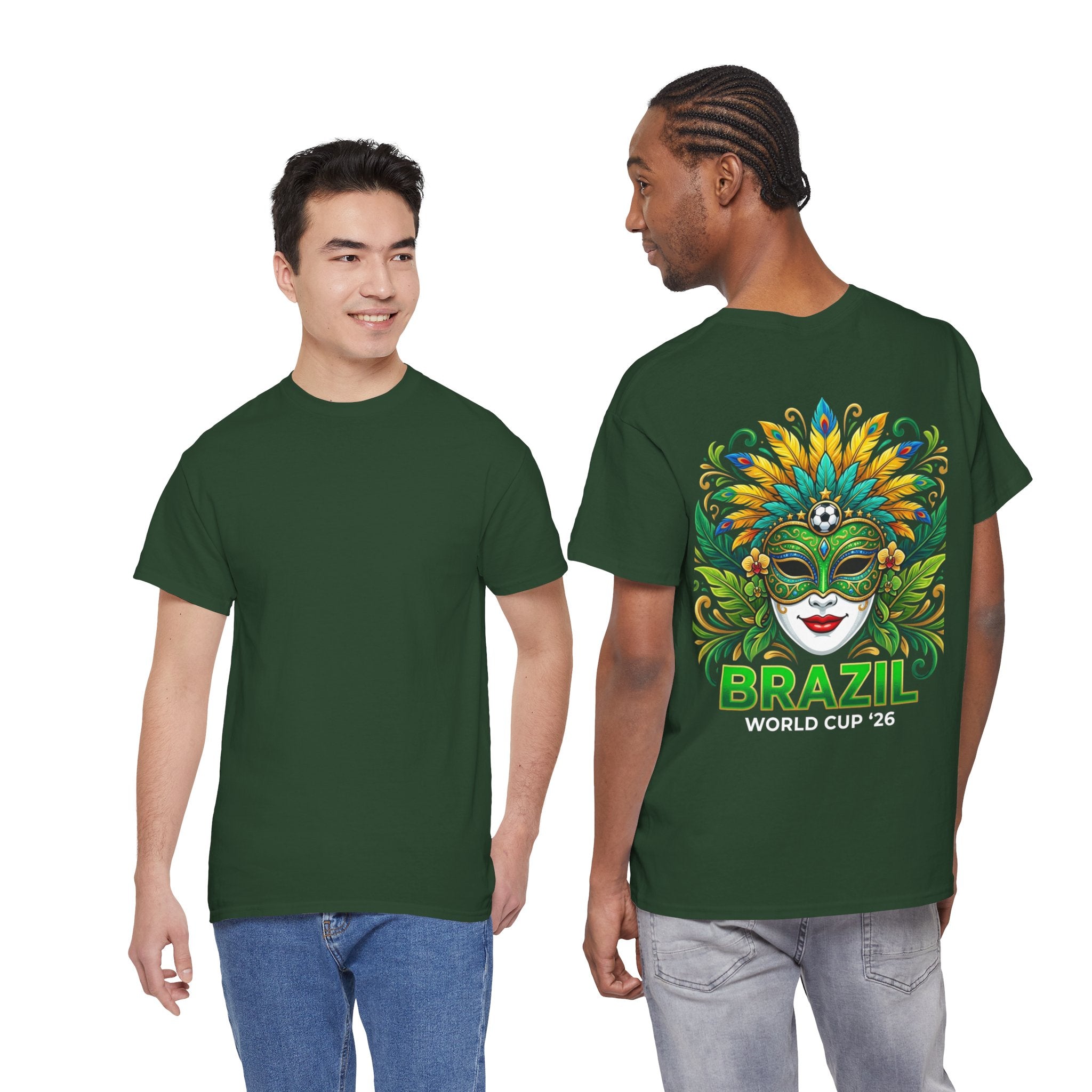 Brazil Carnival Mask Tee | World Cup '26 Soccer Floral Headdress