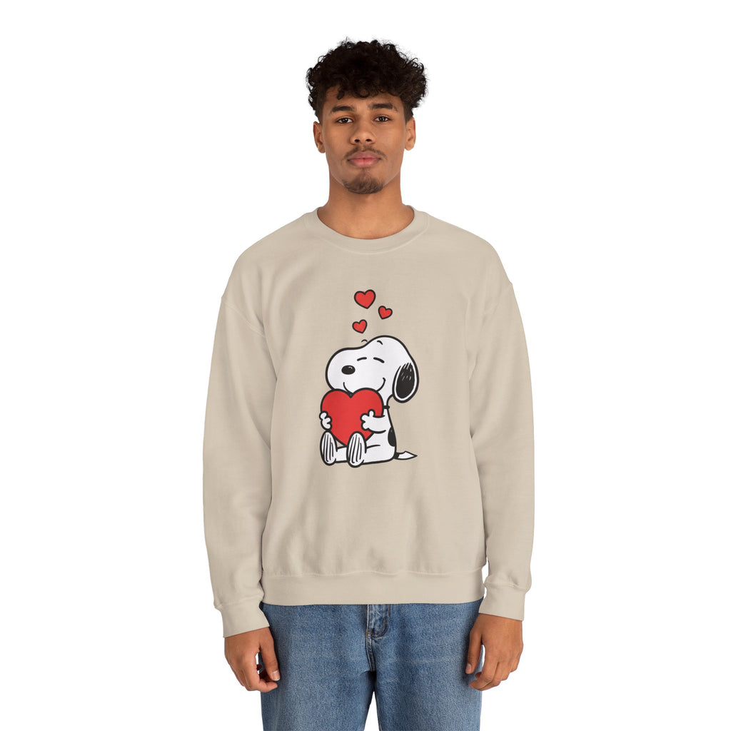 Valentine's Day Snoopy Holding Heart Sweatshirt | Valentine Peanuts Crewneck