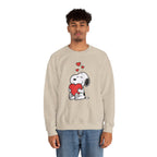 Valentine's Day Snoopy Holding Heart Sweatshirt | Valentine Peanuts Crewneck