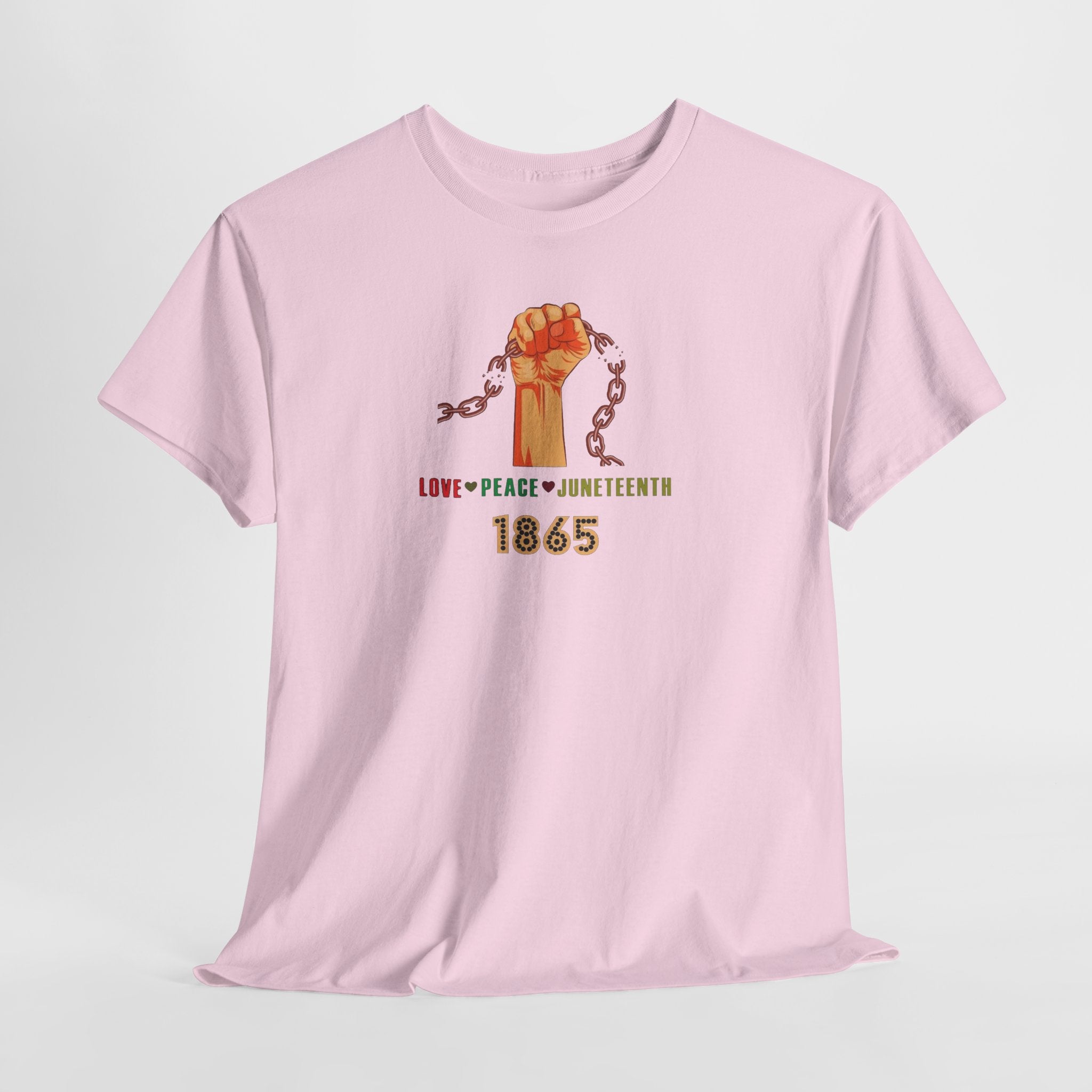 Juneteenth Raised Fist Tee | Love Peace Juneteenth 1865 T-Shirt