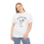 Quittin' Time Champagne Glass Illustration Tee | Retro Cocktail Shirt