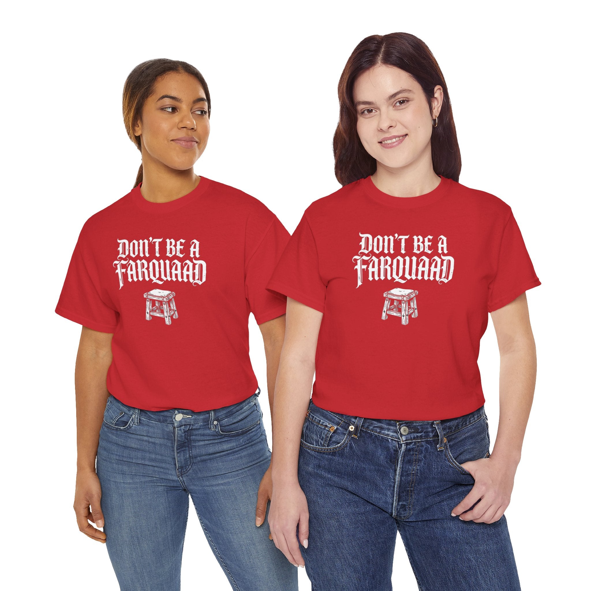Don't Be a Farquaad Stool T-Shirt | Shrek Parody, Gothic Text