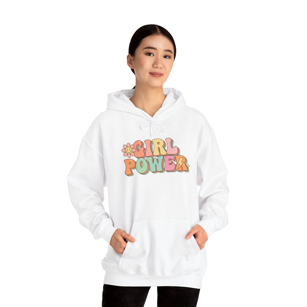 Girl Power retro floral Hoodie | Feminist 70s style sweatshirt