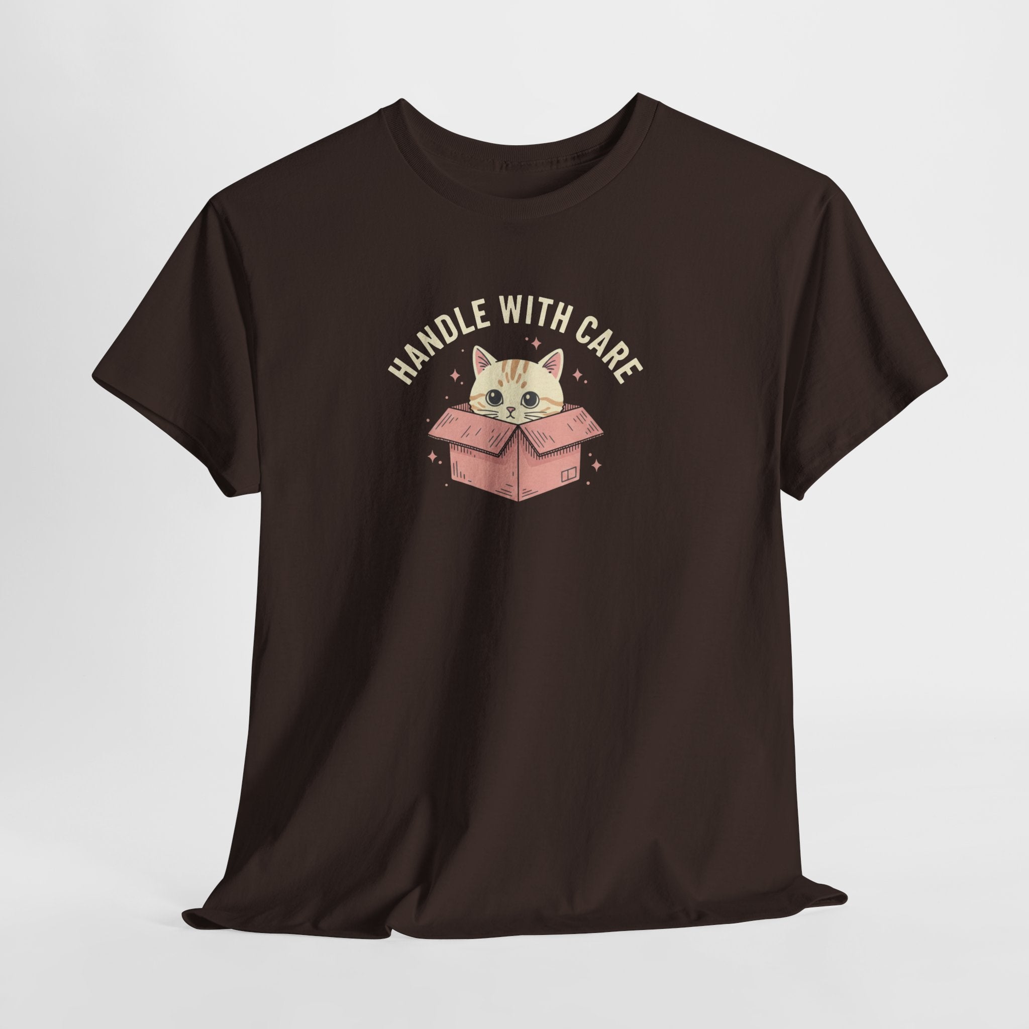 Handle With Care kitten in box T-Shirt | Cute Cat Illustration, Pastel Design