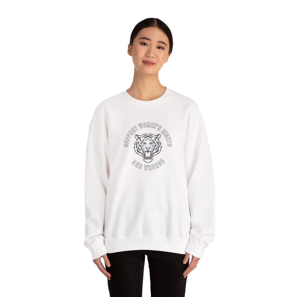 Feminist Tiger Sweatshirt - Support Women's Rights and Wrongs Crewneck