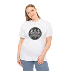 Three Sitting Skeletons Tee | Skull Circle Illustration, Halloween Shirt