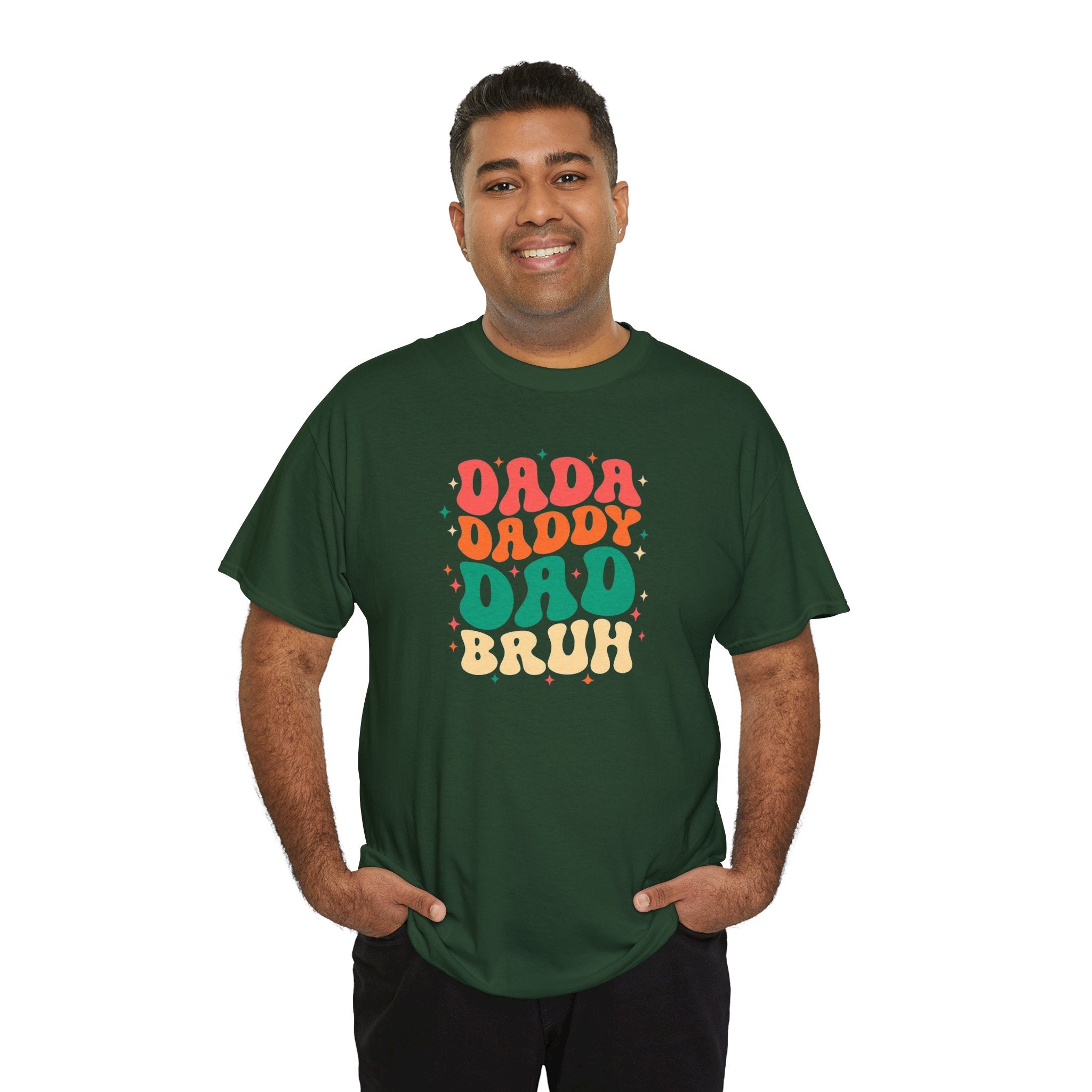 Dada Daddy Dad Bruh T-Shirt | Father's Day Retro Bubble Text Dad Shirt