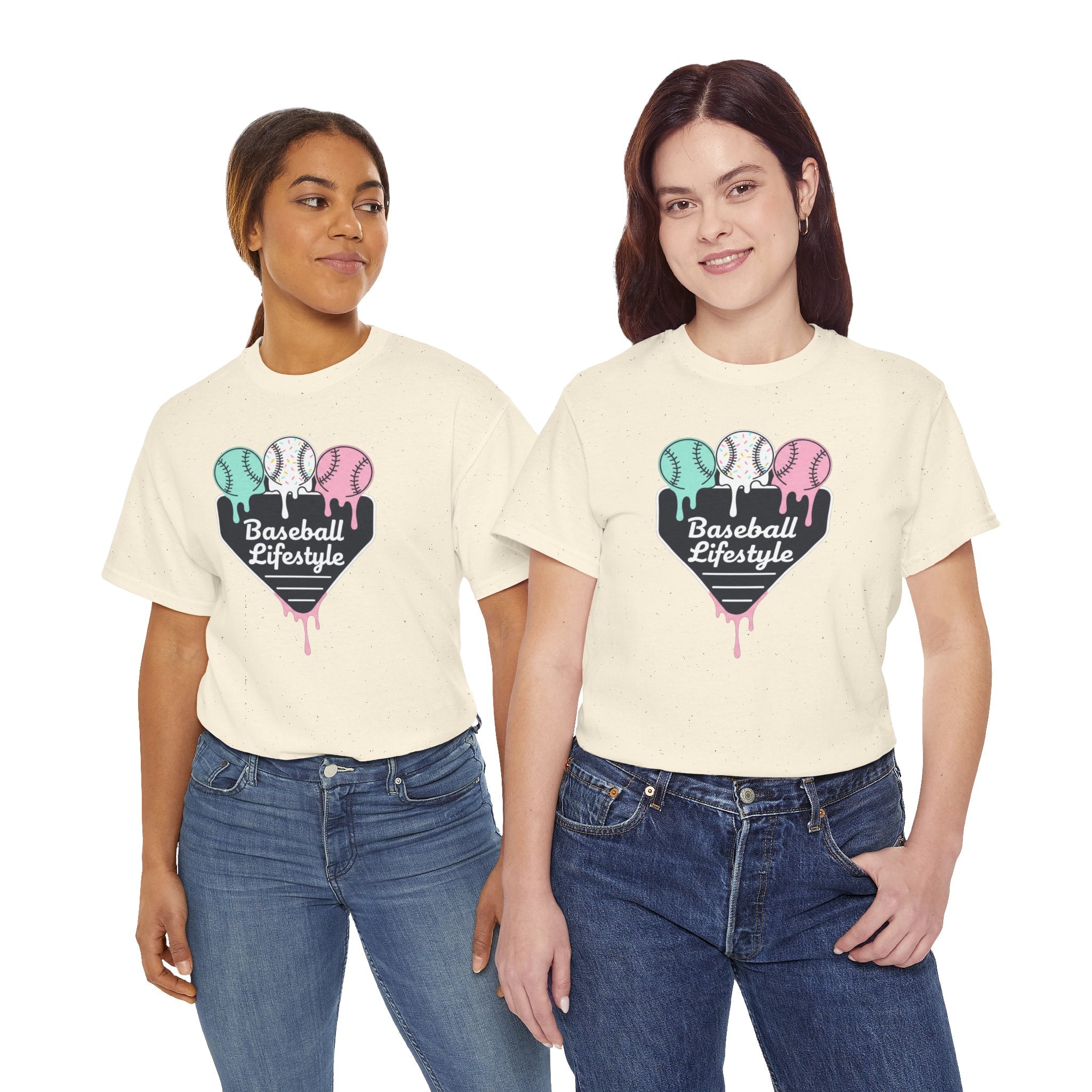 Baseball Lifestyle Tee | Dripping Home Plate with Pastel Baseballs
