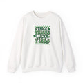 Thick Thighs Lucky Vibes Sweatshirt | Retro Clover Stacked Text